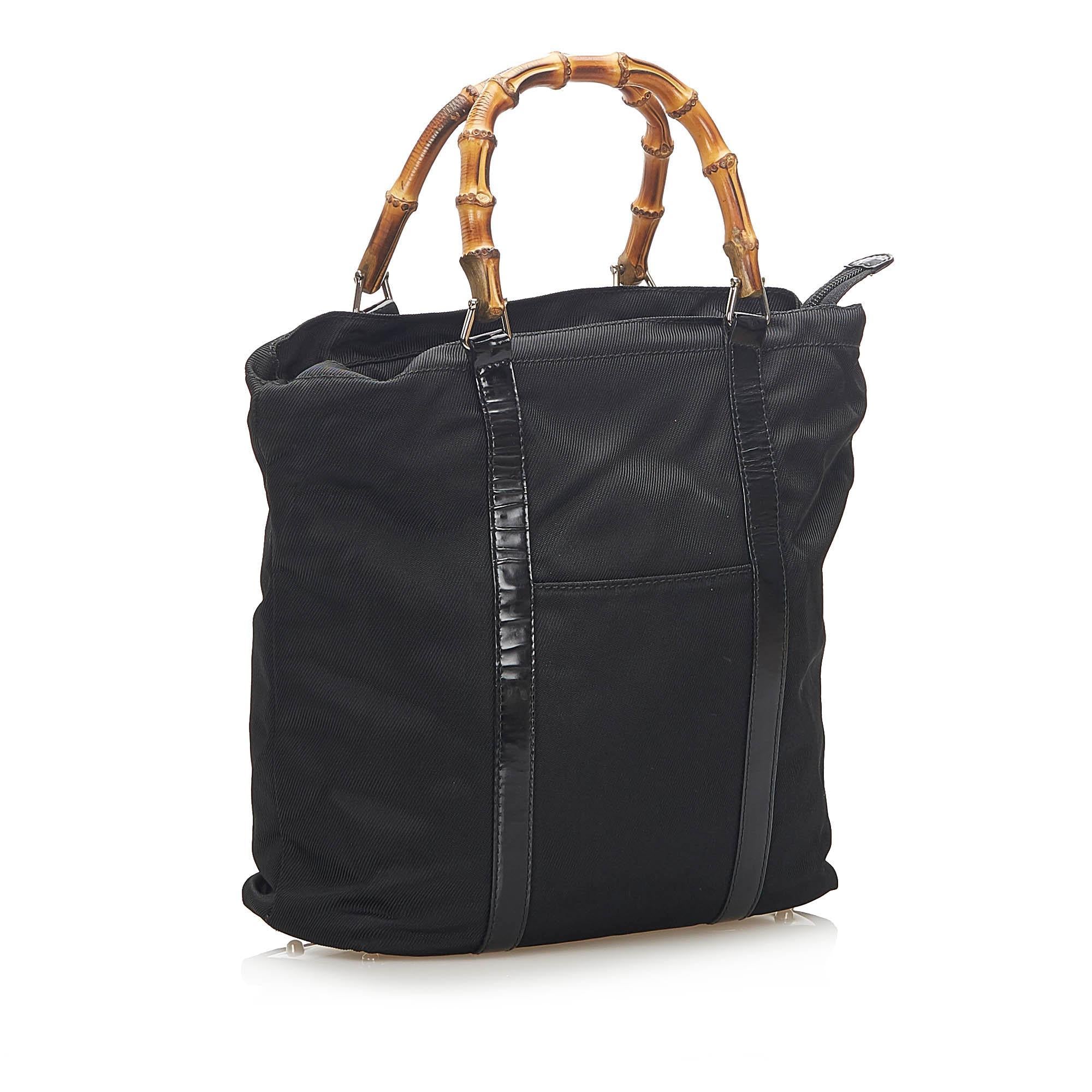 Gucci Bamboo Canvas Tote Bag SHG18777