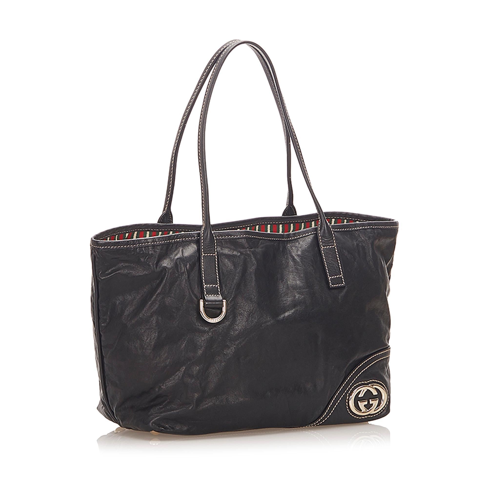 Gucci Britt Leather Tote Bag SHG19062