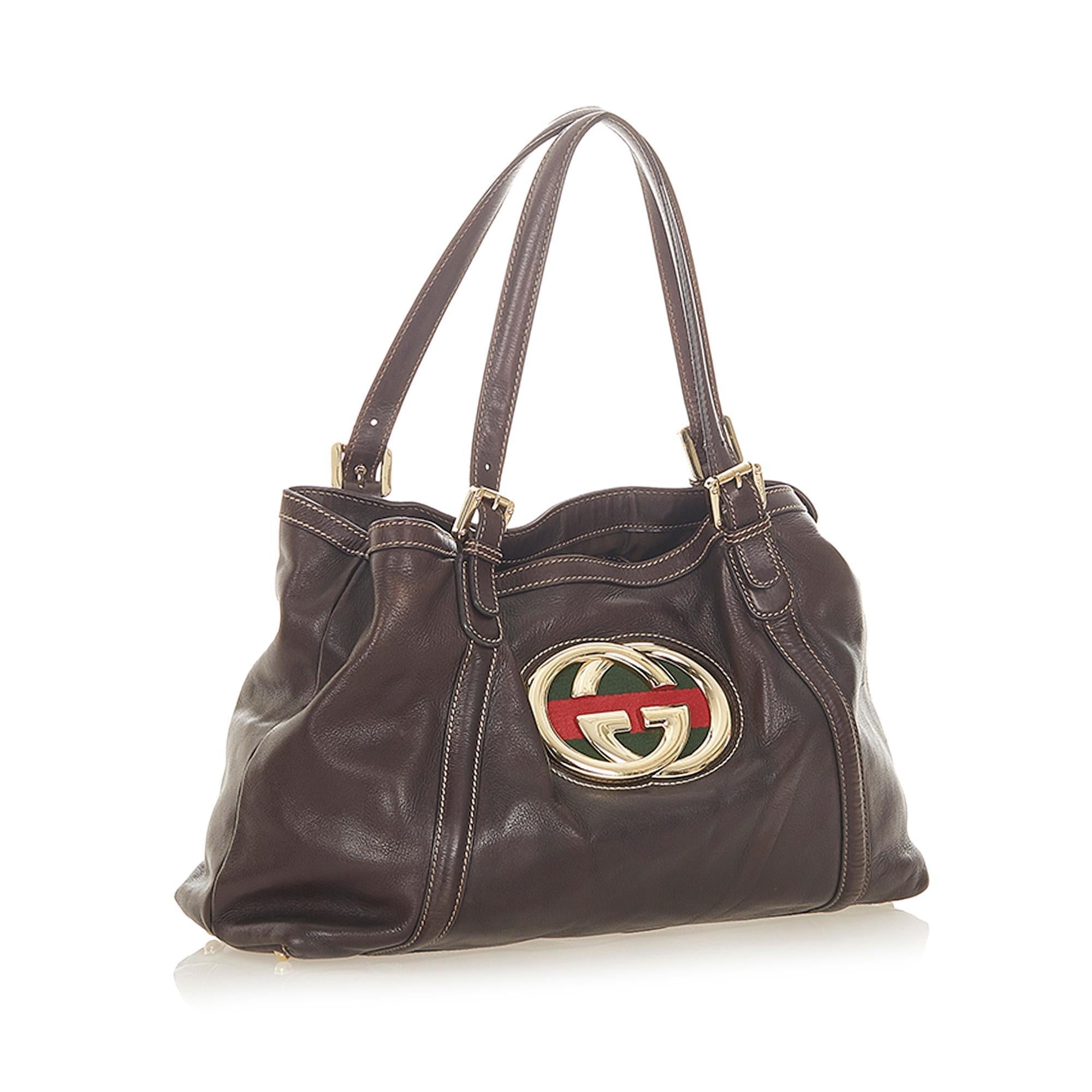 Gucci Dialux Britt Leather Tote Bag SHG19227