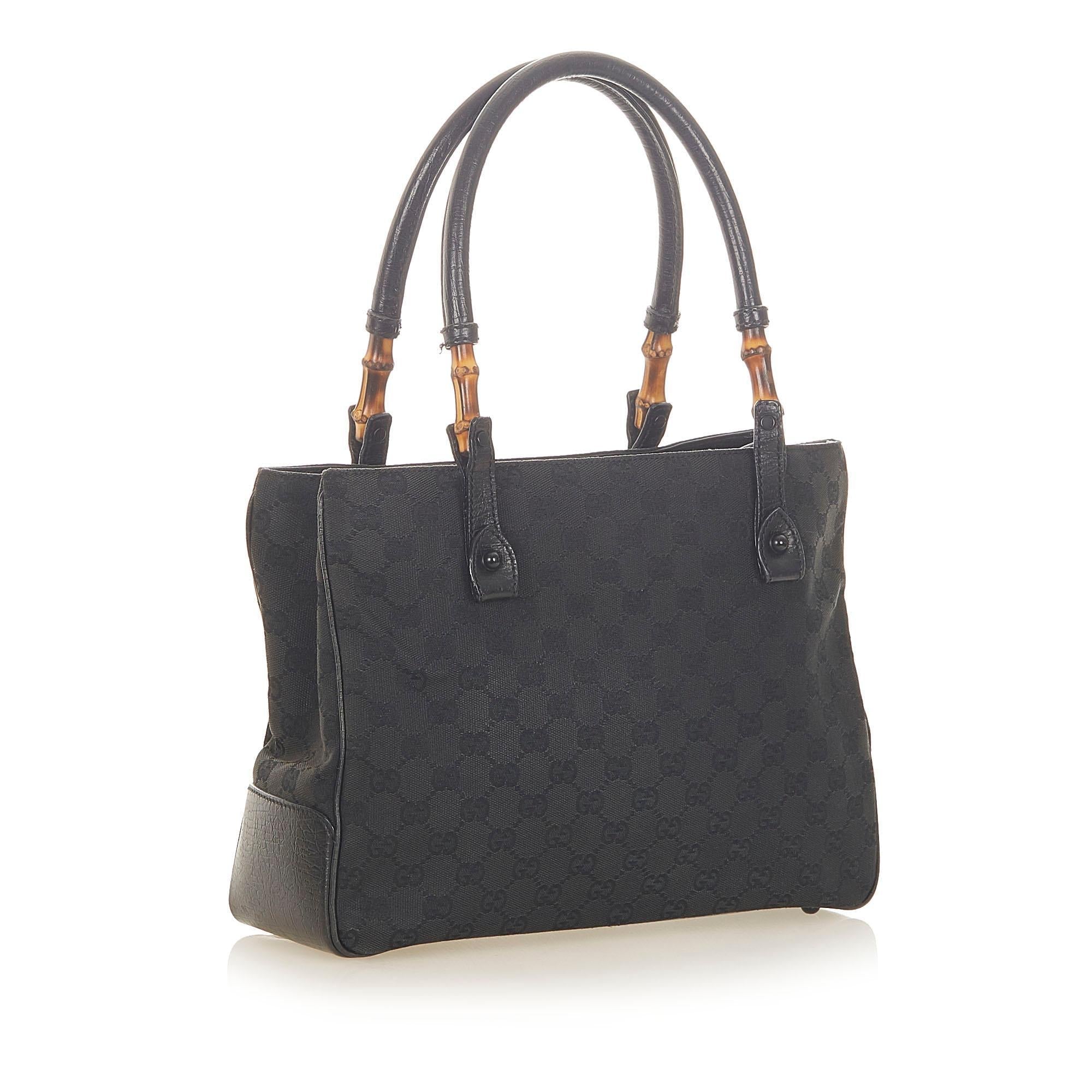 Gucci Bamboo GG Canvas Tote Bag SHG19291