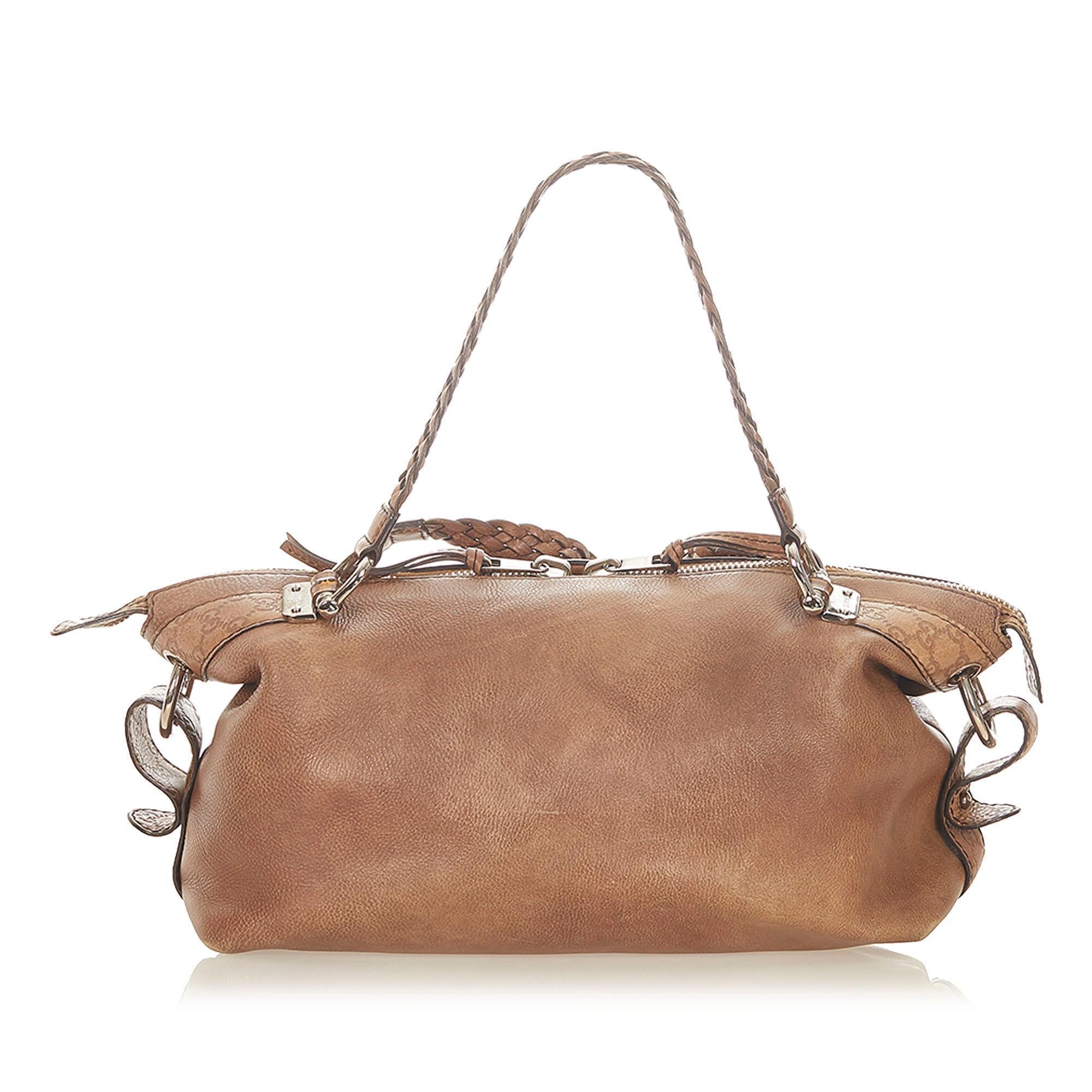 Gucci Bamboo Bar Leather Tote Bag SHG19551