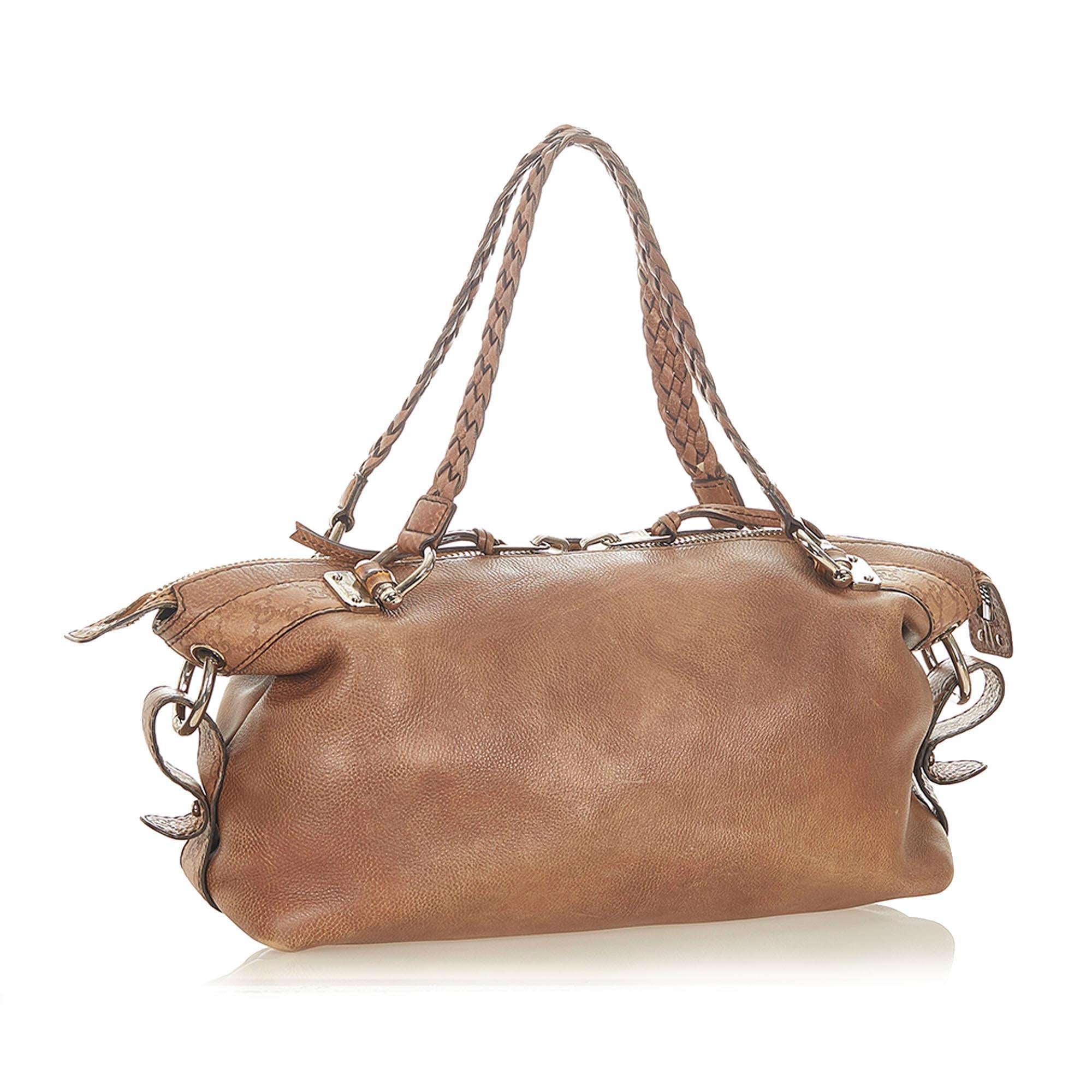 Gucci Bamboo Bar Leather Tote Bag SHG19551