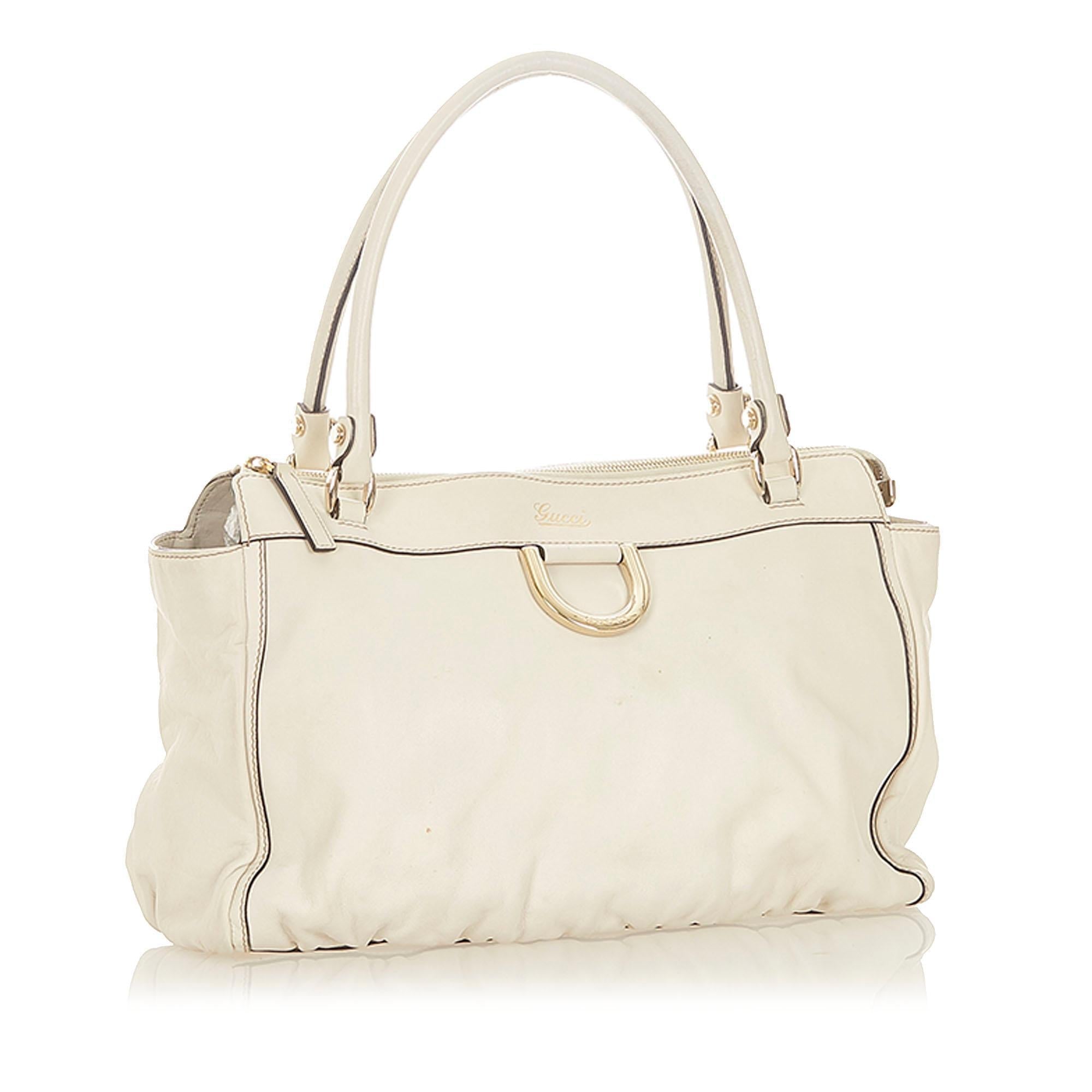 Gucci Abbey Dring Leather Tote Bag SHG19550