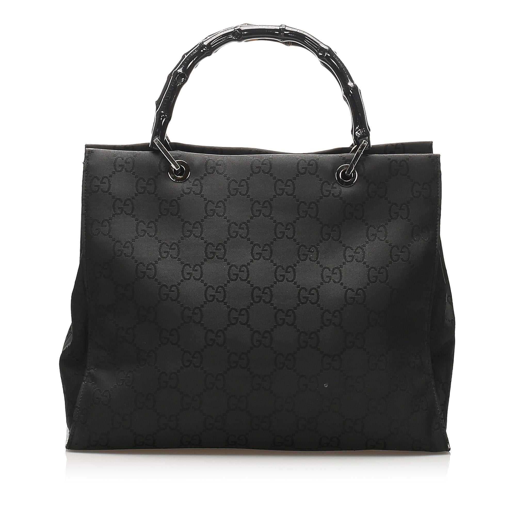 Gucci Bamboo GG Canvas Tote Bag SHG14076