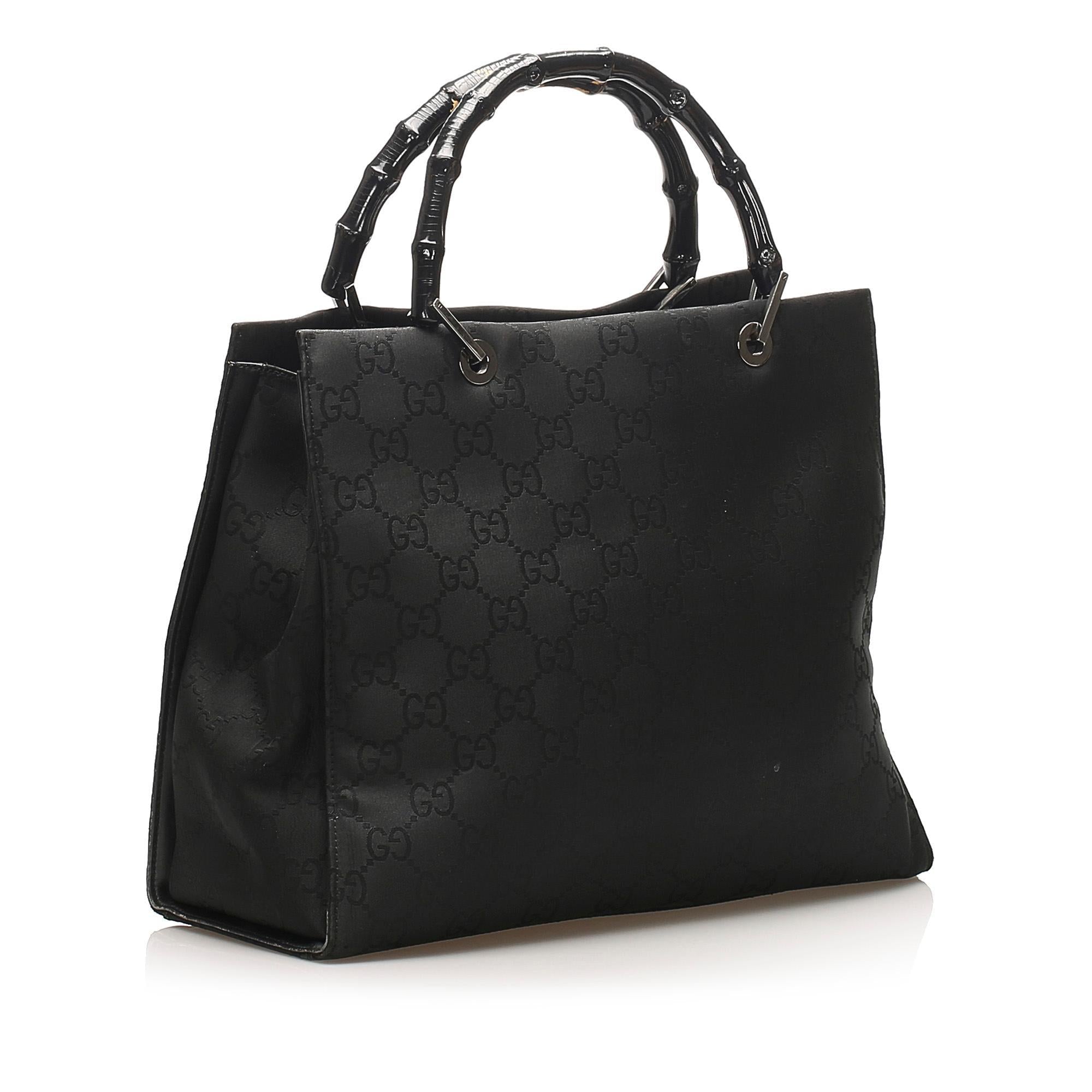 Gucci Bamboo GG Canvas Tote Bag SHG14076