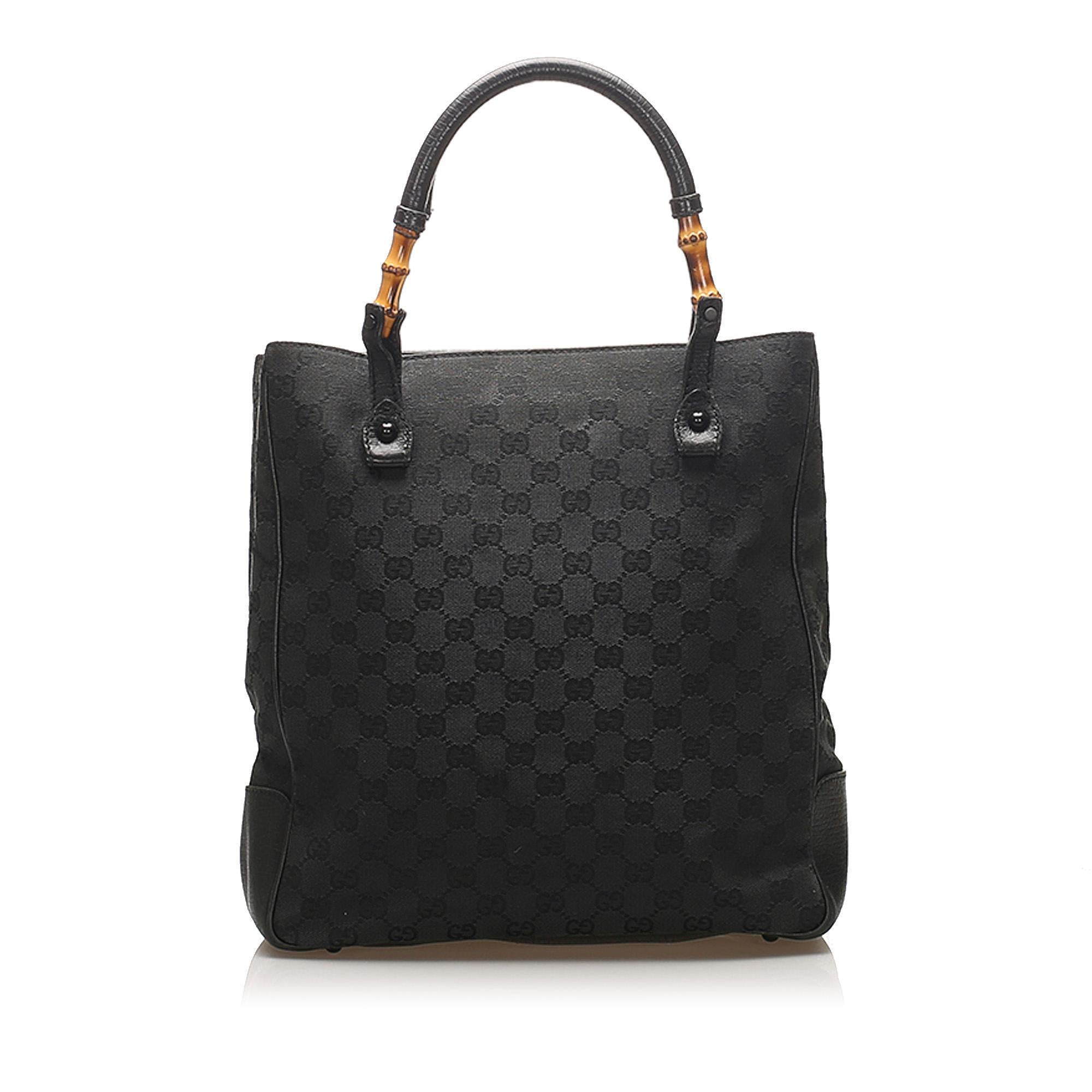 Gucci Bamboo GG Canvas Tote Bag SHG14579