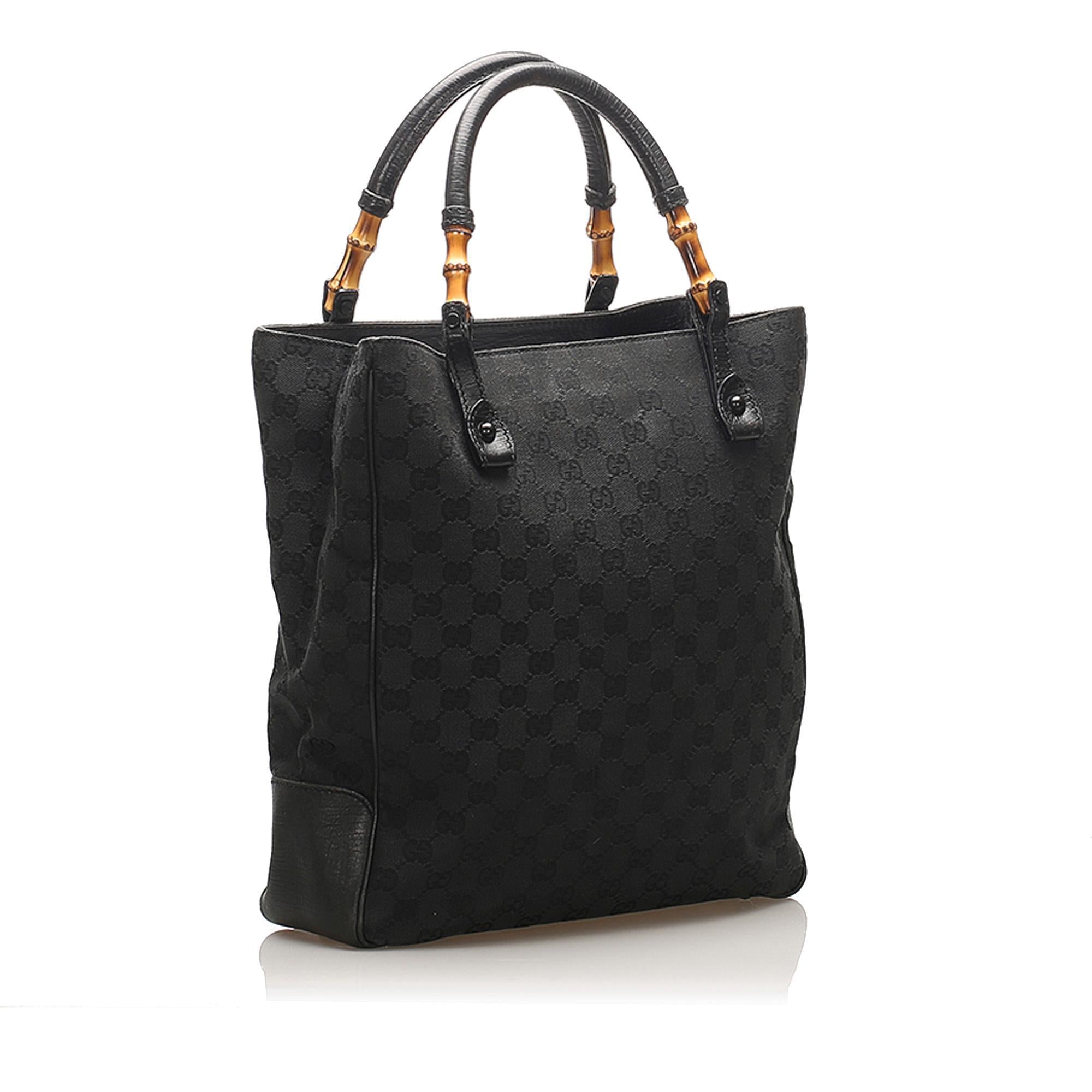 Gucci Bamboo GG Canvas Tote Bag SHG14579