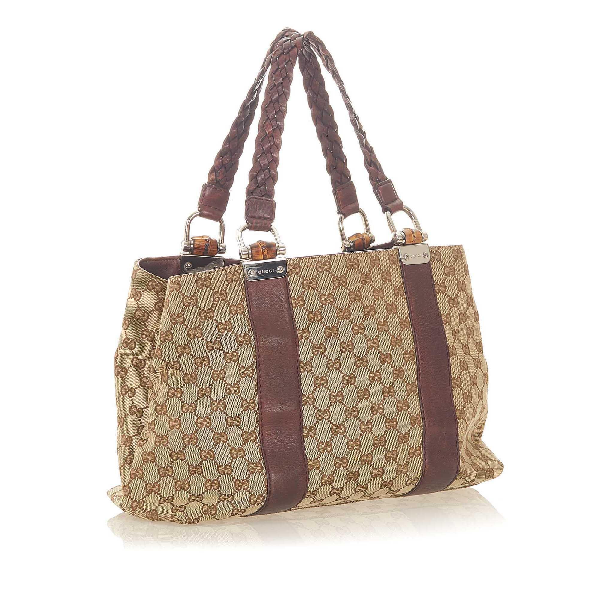 Gucci GG Canvas Bamboo Libeccio Tote Bag SHG20131