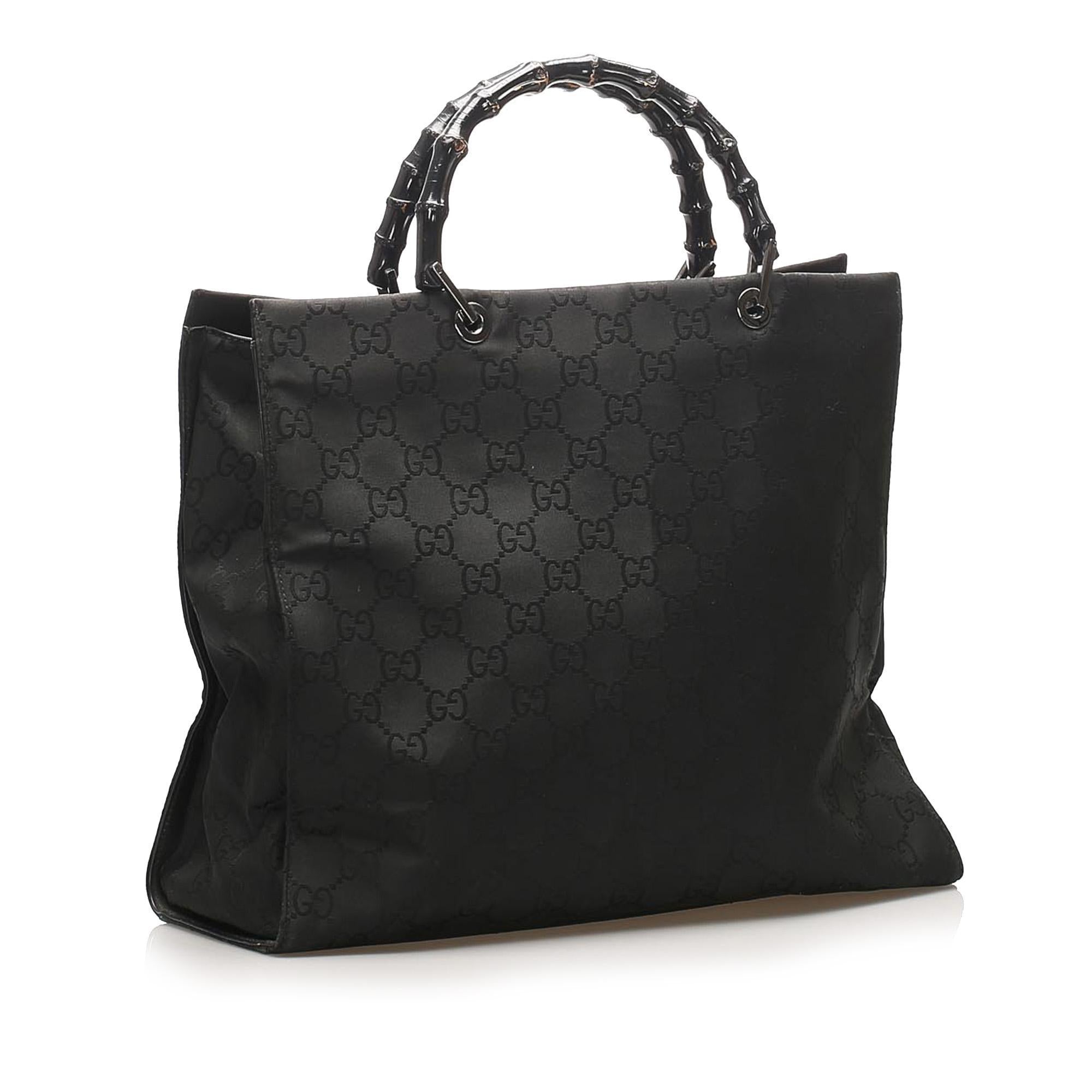 Gucci GG Nylon Bamboo Tote Bag SHG14885