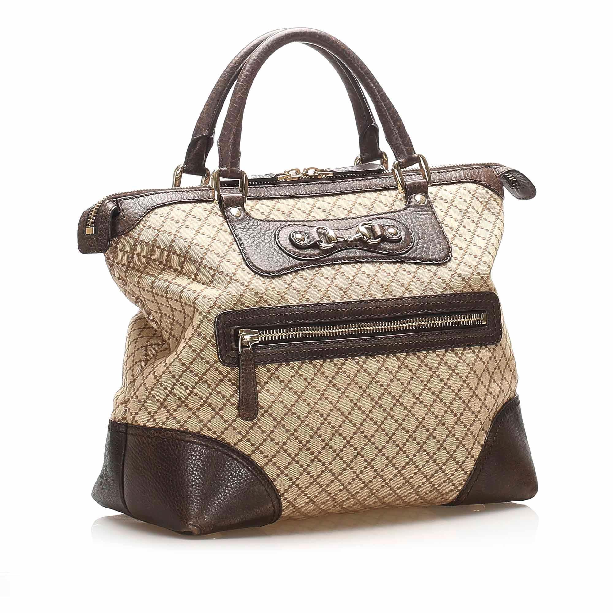 Gucci Diamante Horsebit Catherine Canvas Tote Bag SHG15625