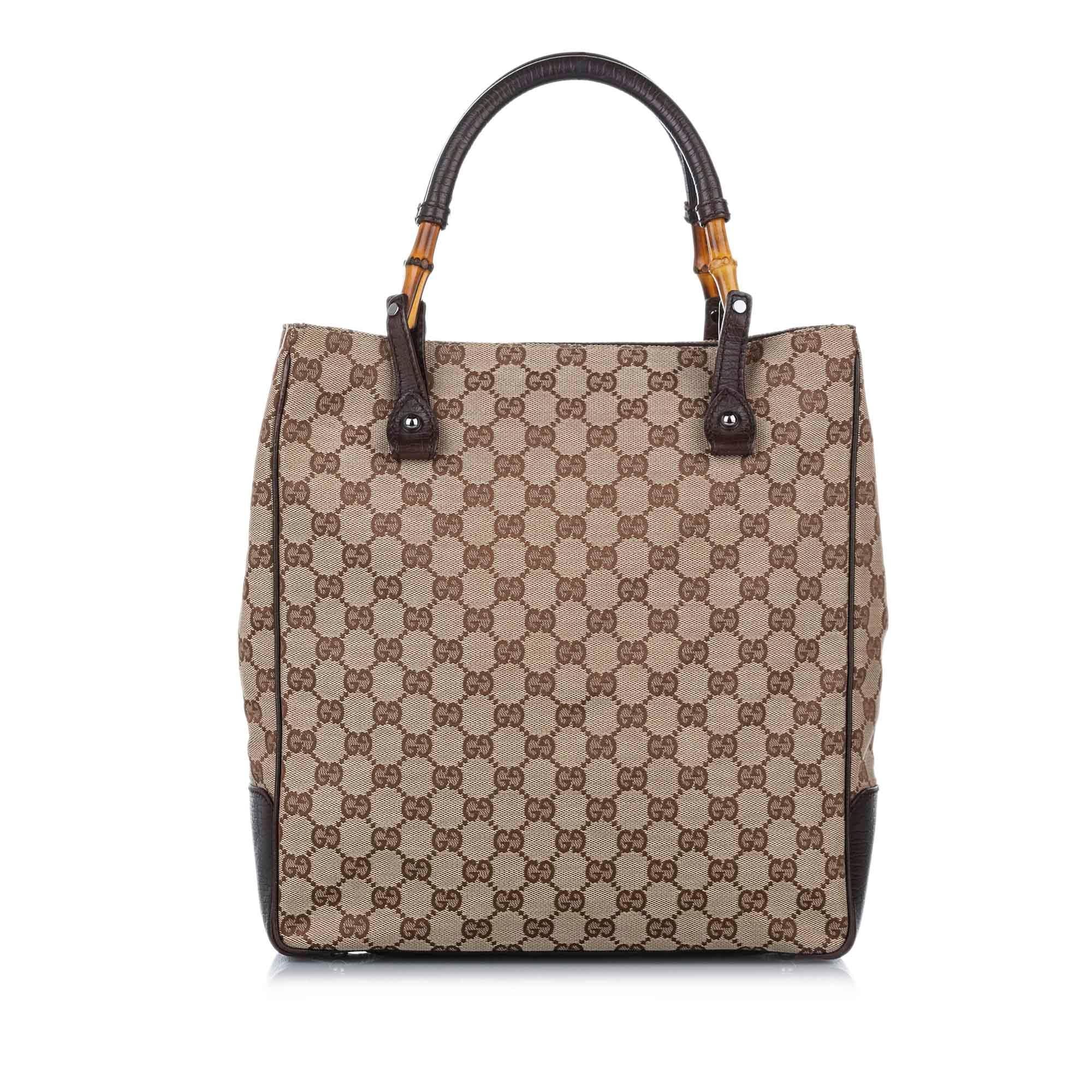 Gucci Bamboo GG Canvas Tote SHG17105