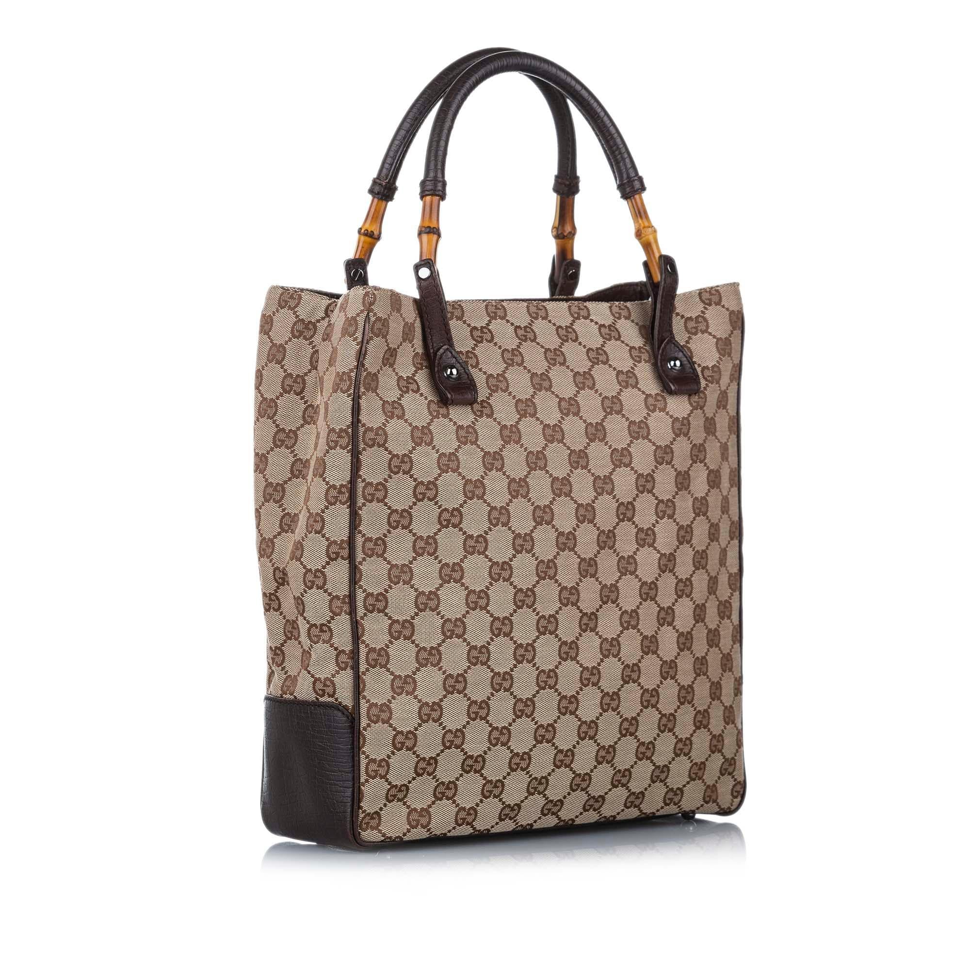 Gucci Bamboo GG Canvas Tote SHG17105