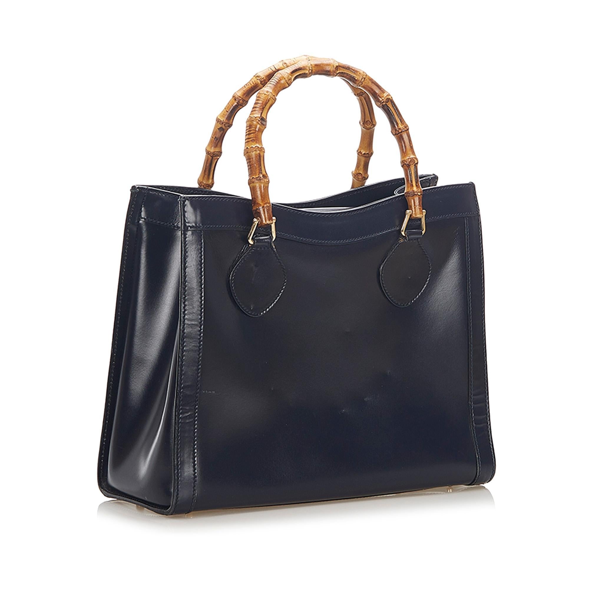 Gucci Bamboo Leather Tote Bag SHG17532