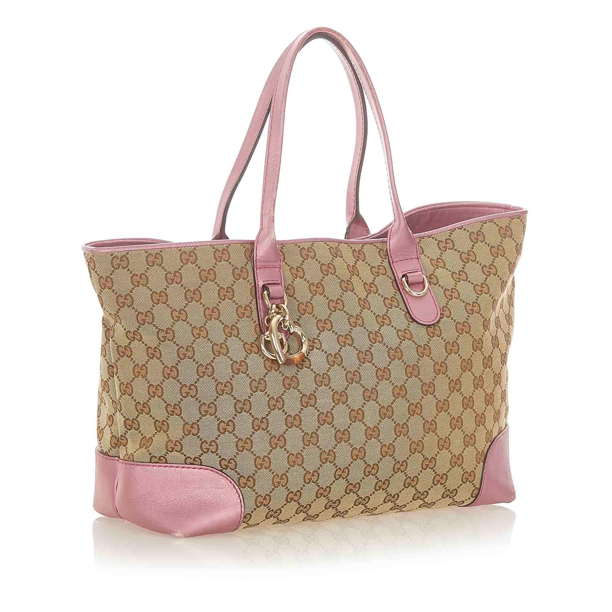 Gucci GG Canvas Heart Bit Tote Bag SHG20429
