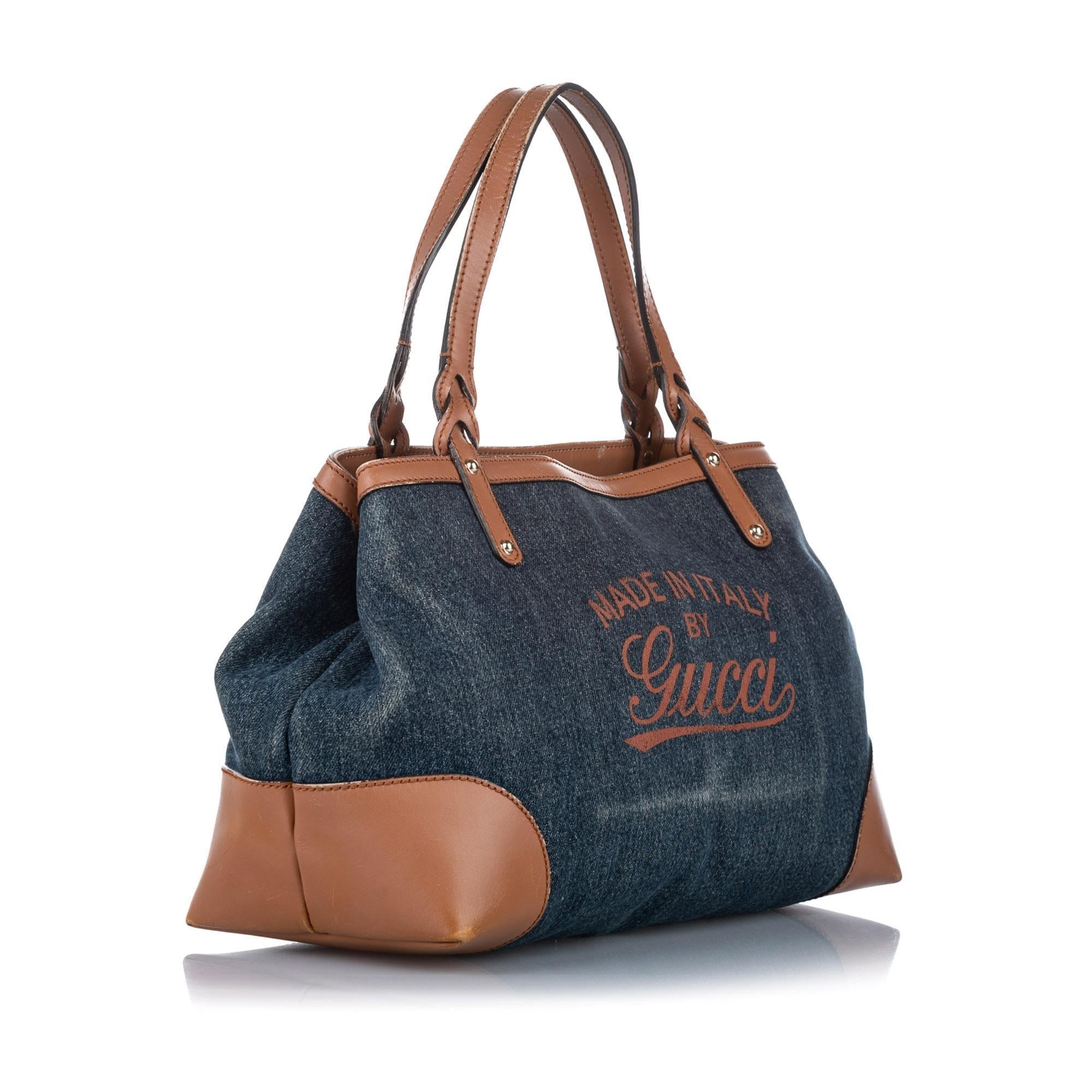 Gucci Craft Denim Tote Bag SHG20460
