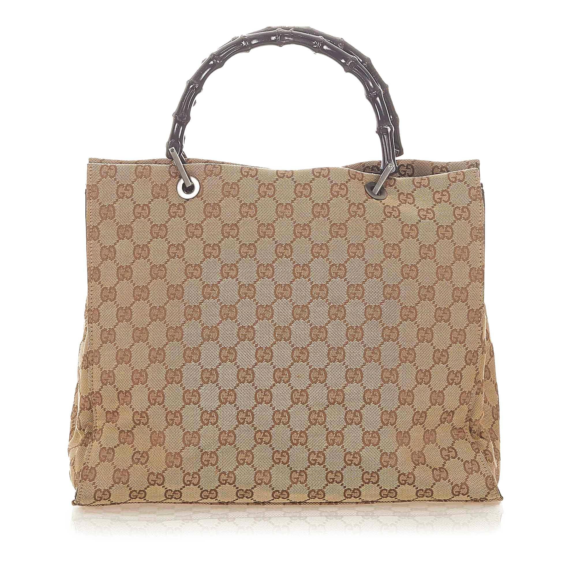 Gucci Bamboo GG Canvas Tote Bag SHG20436