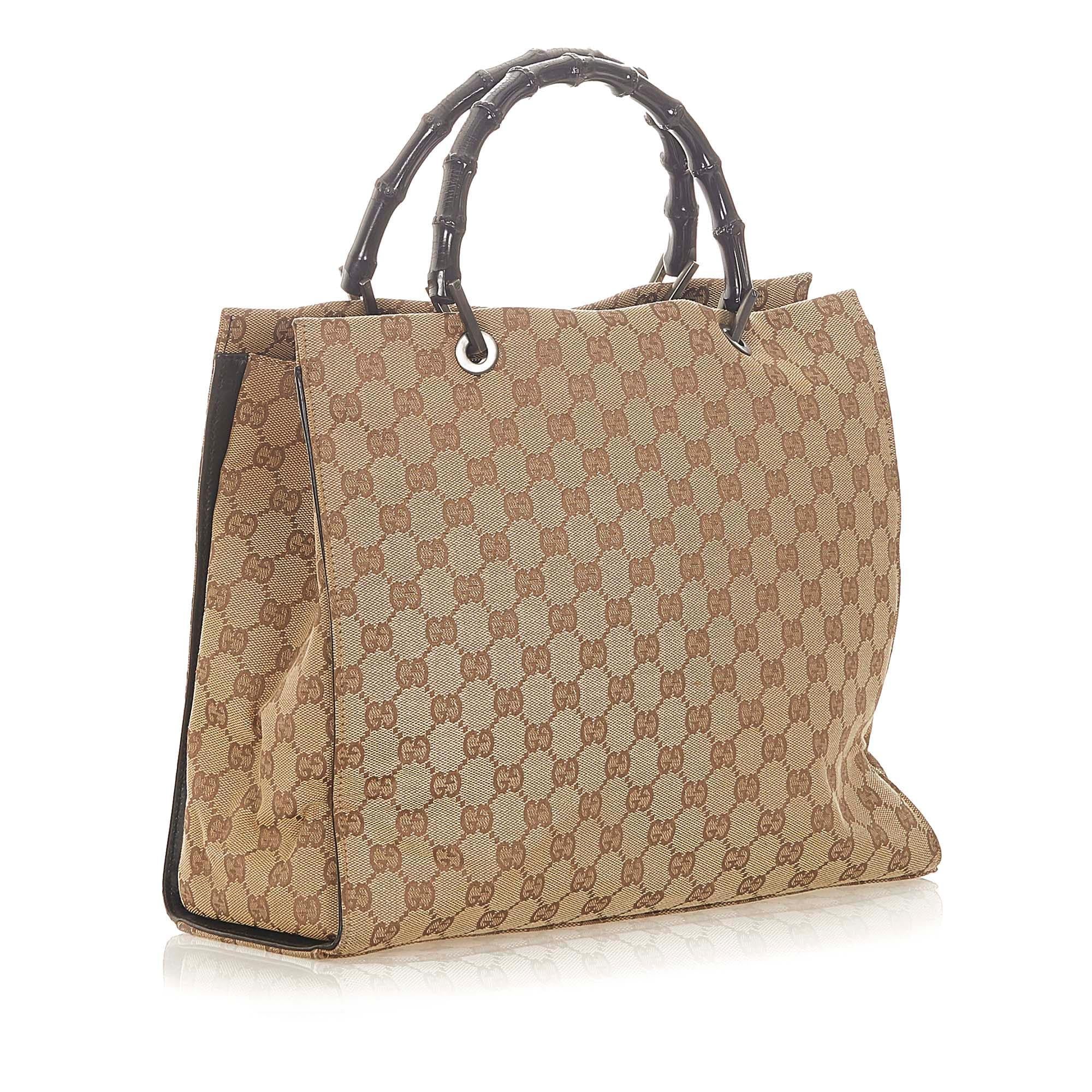 Gucci Bamboo GG Canvas Tote Bag SHG20436