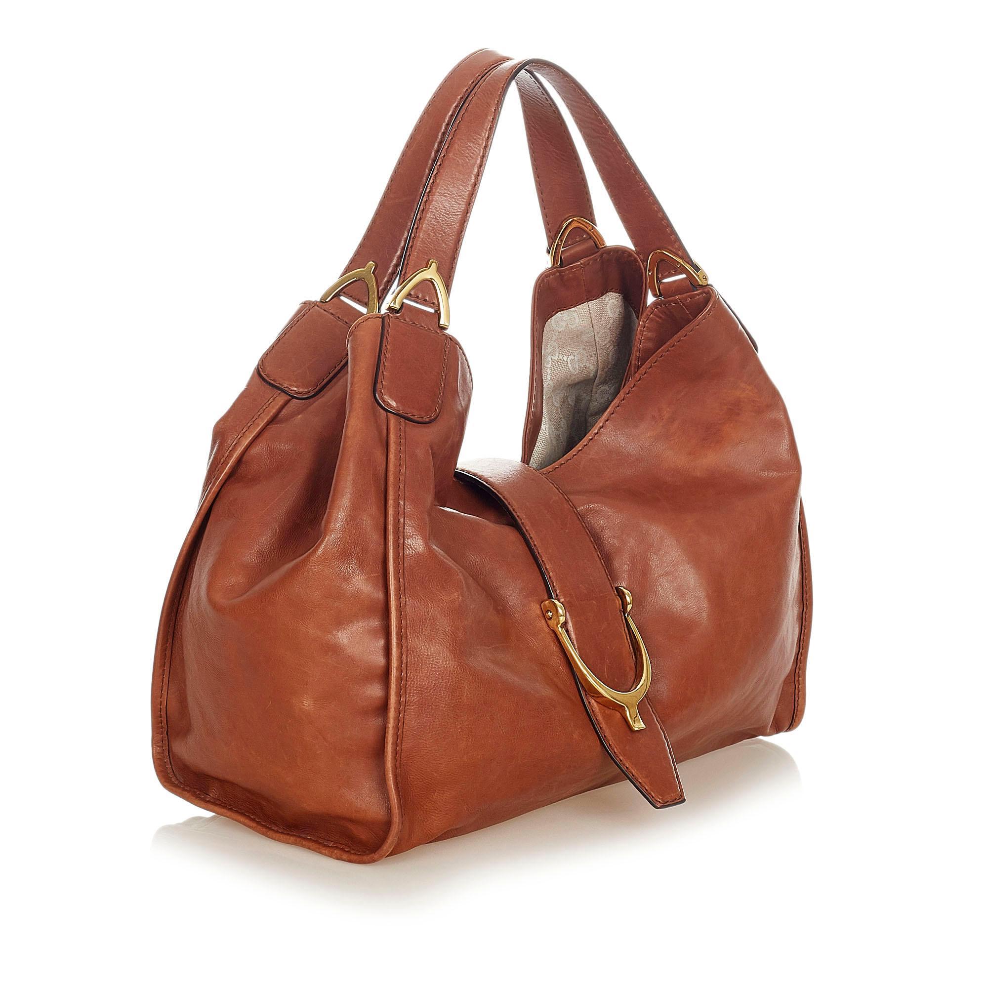 Gucci Stirrup Leather Tote Bag SHG20823