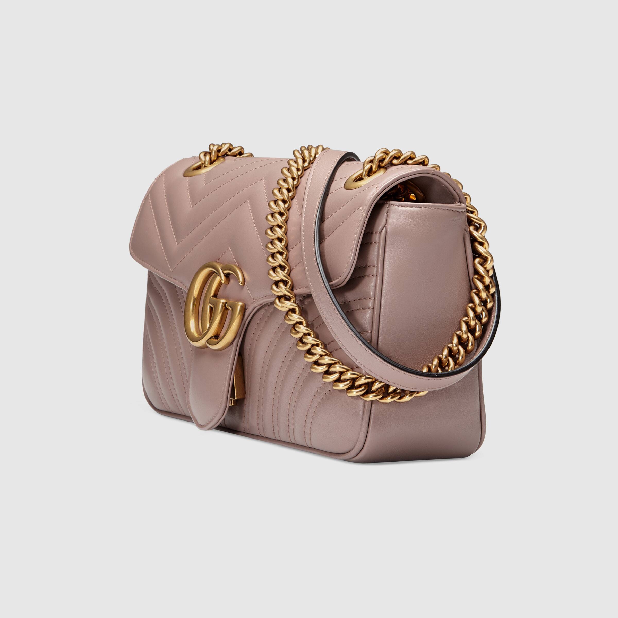 Gucci GG Marmont Medium Matelasse Shoulder Bag Dusty Pink Women light pinkTopHandle Bags