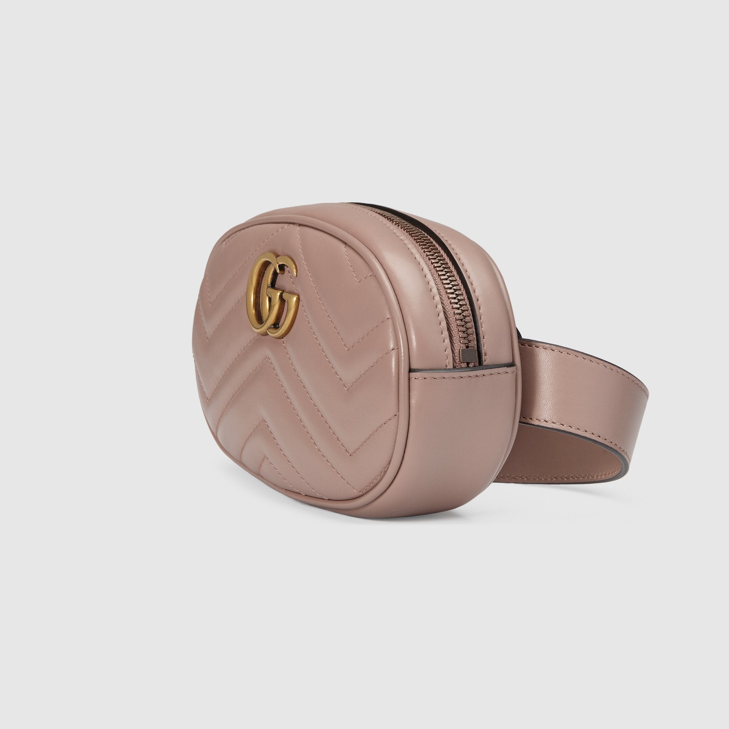 Gucci GG Marmont Matelass Leather Belt Bag Pink