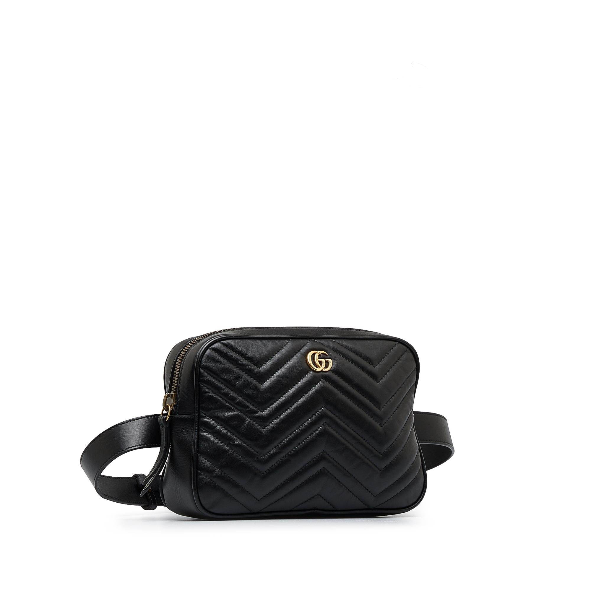 Gucci GG Marmont Matelasse Square Belt Bag SHGzhfOJS Women blackTopHandle Bags