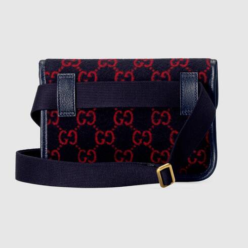 Gucci GG Wool Belt Bag BlueRed
