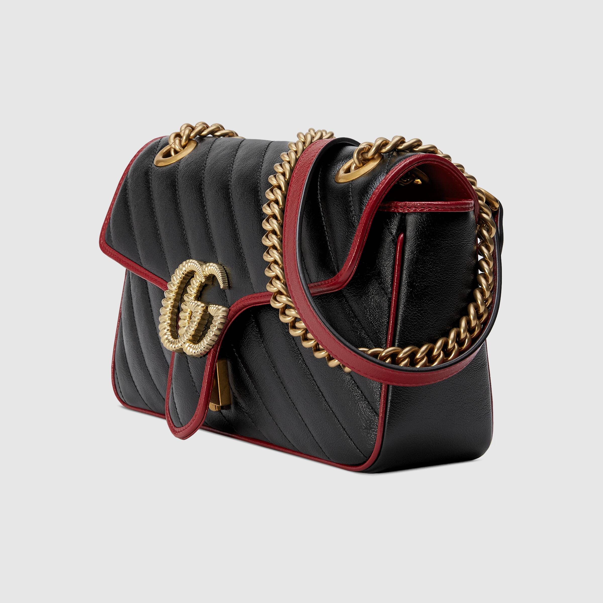 Gucci GG Marmont Matelass Mini Bag Black Cerise
