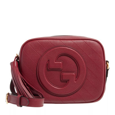 Gucci Blondie Leather Shoulder Bag Women red Crossbody Bags