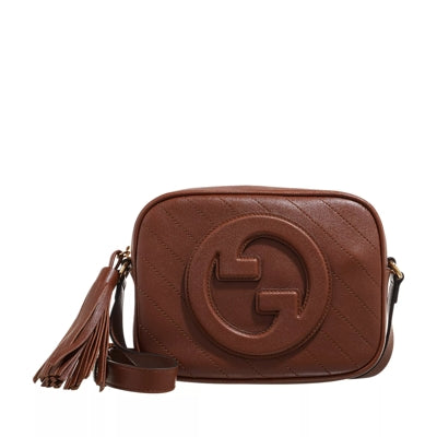 Gucci Blondie Leather Shoulder Bag Women brown Crossbody Bags