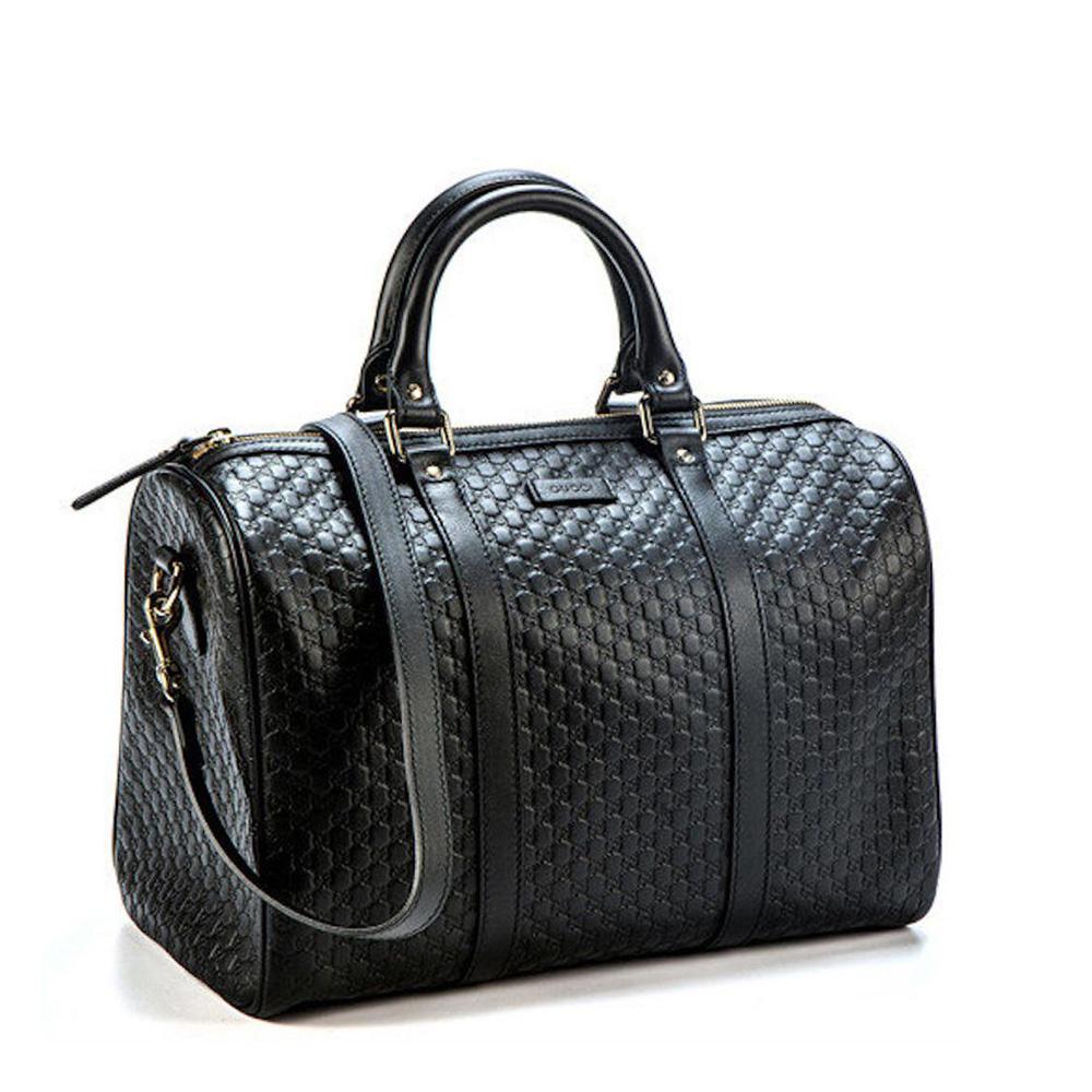 Gucci 449646 000926 GG Boston Women's Black Microguccissima CalfSkin Leather Handbag GG2059