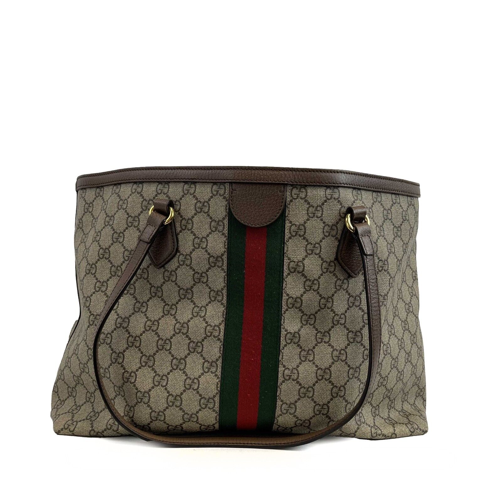 GUCCI Good Ophidia GG Medium Shoulder Tote Beige & Ebony Handbag