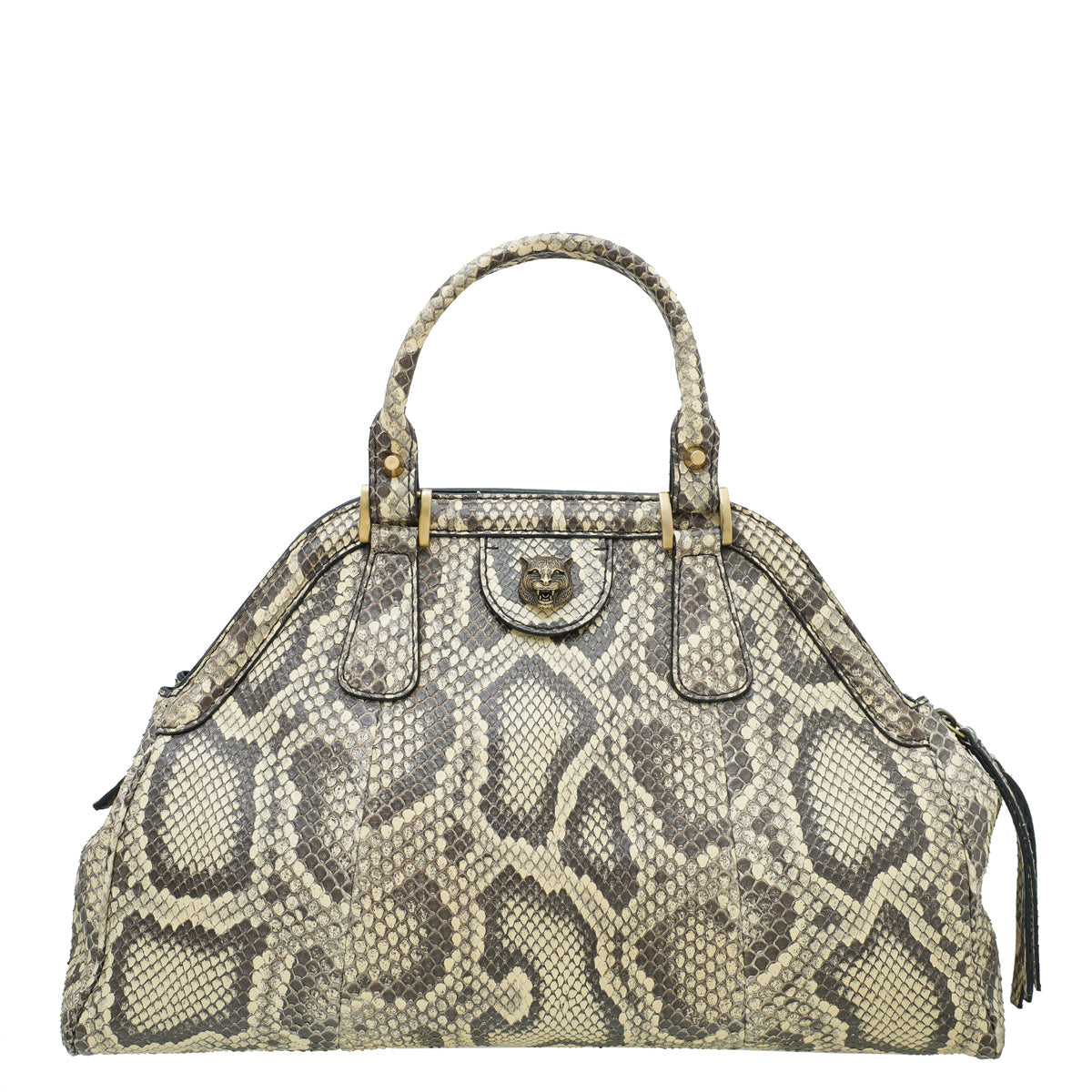 Gucci Bicolor Python ReBelle Top Handle Medium Bag