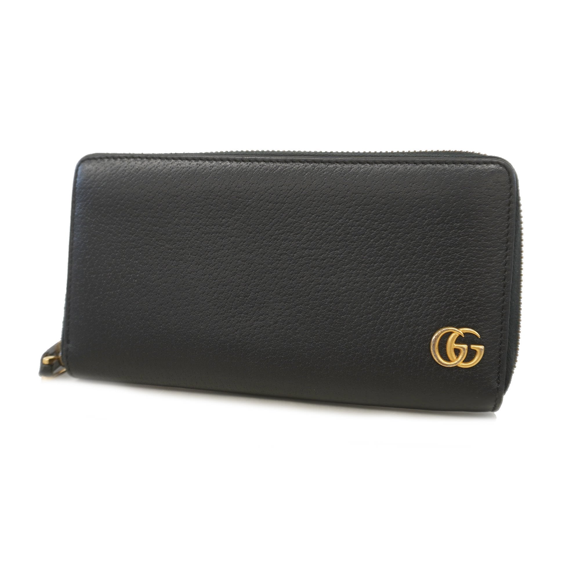 Gucci Bifold Wallet GG Marmont 428736 Leather Black