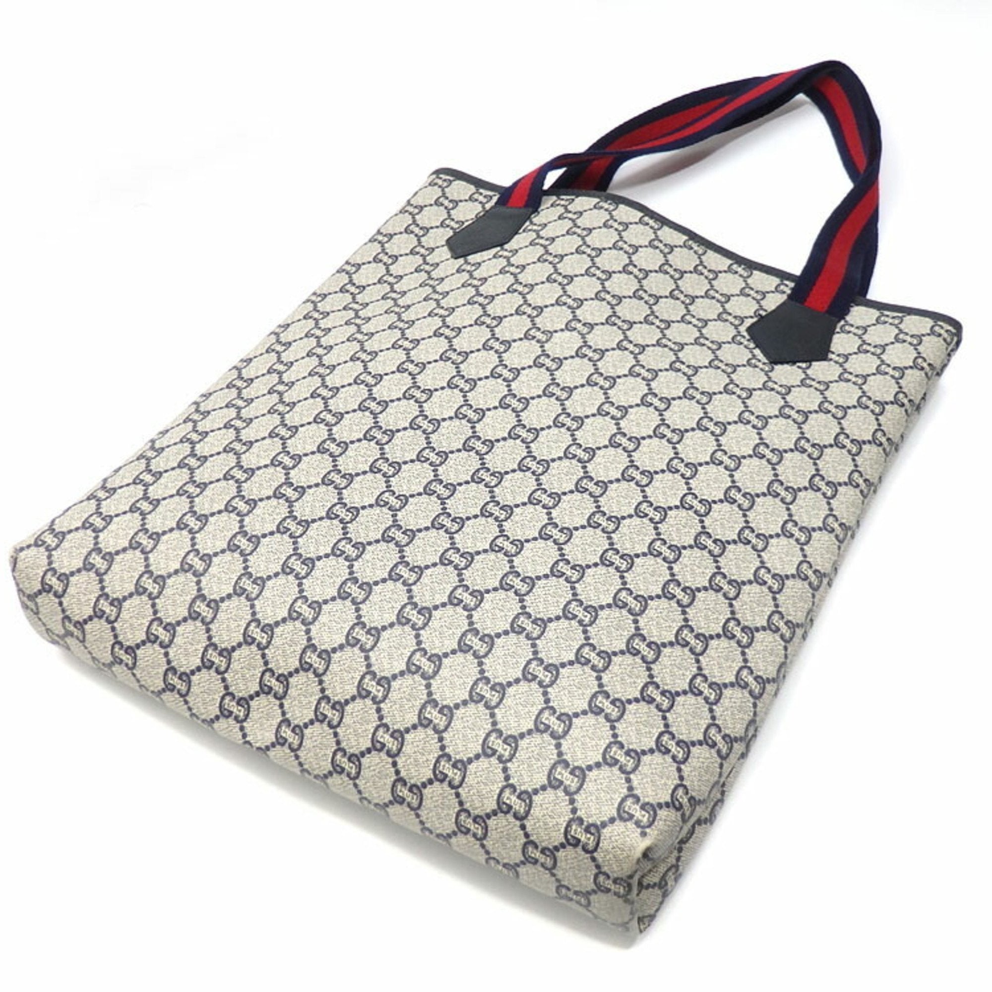 Gucci Tote Bag Gucci Plus Ladies Gray PVC Leather Old