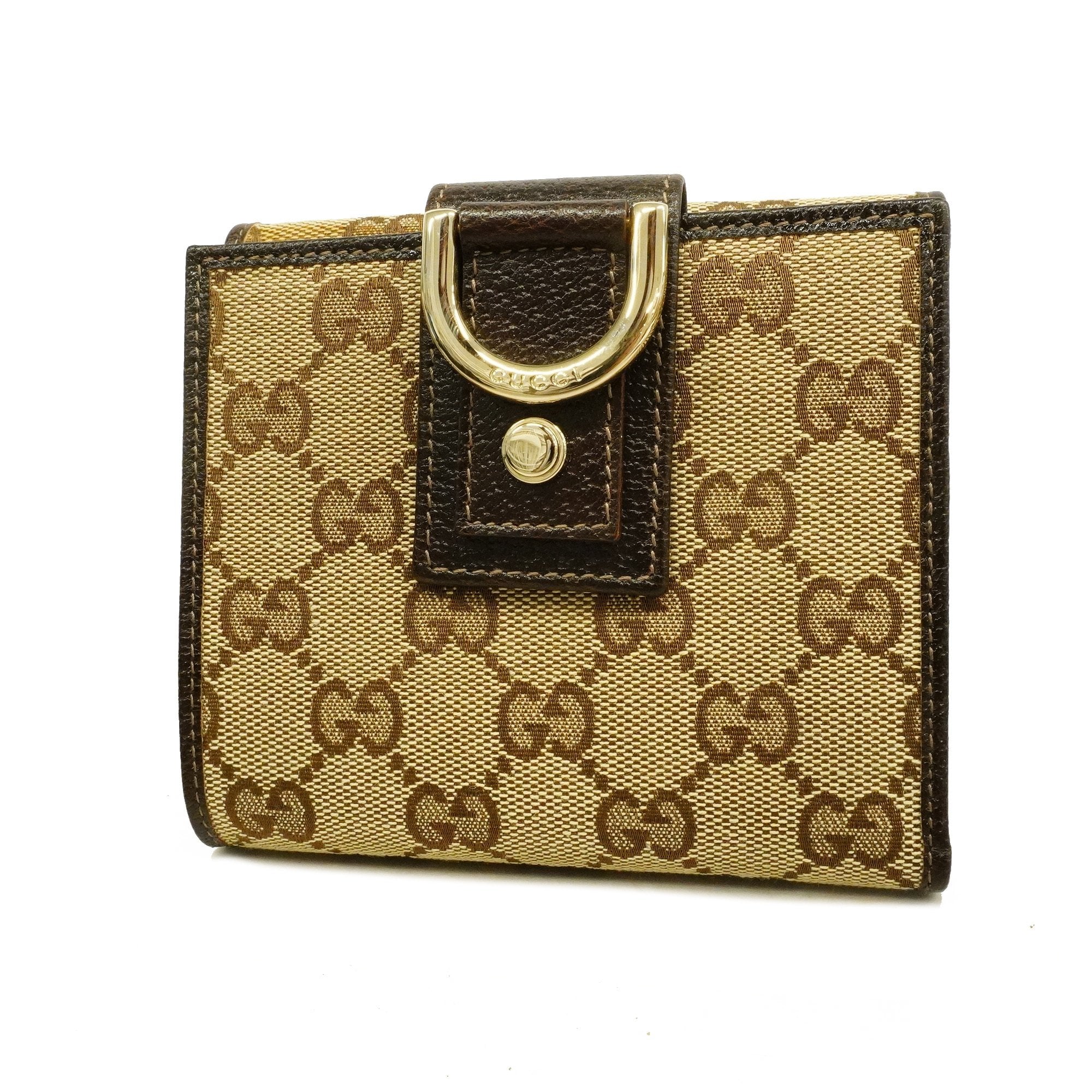 Gucci Bifold Wallet 141411 Women's GG Canvas Beige,Brown