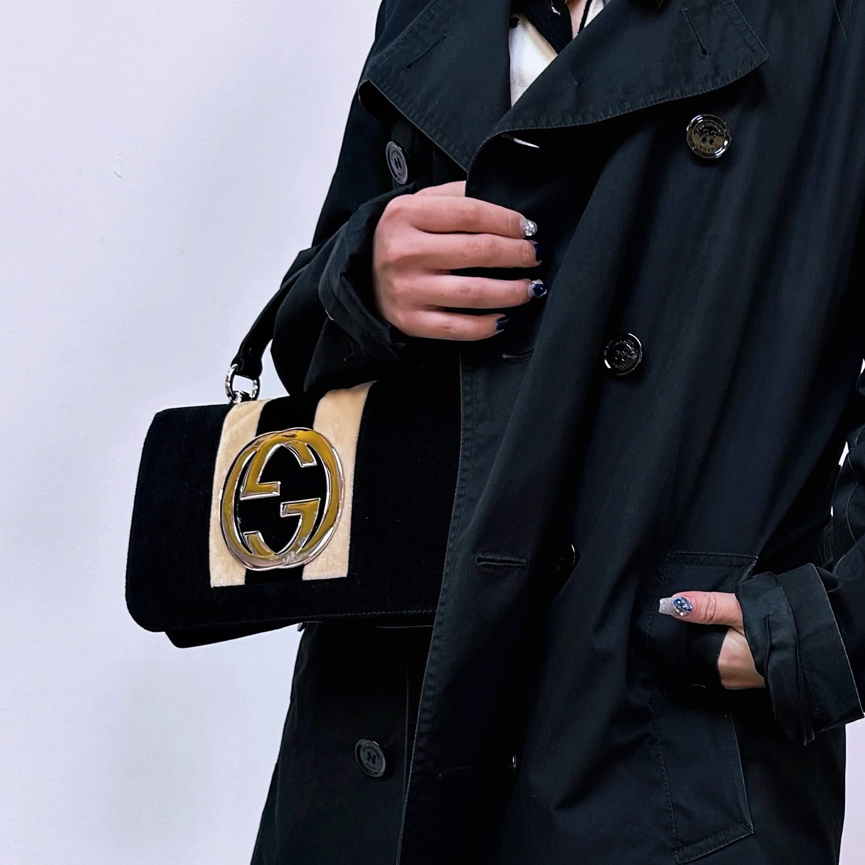 Gucci Velvet Interlocking GG Handbags TWS