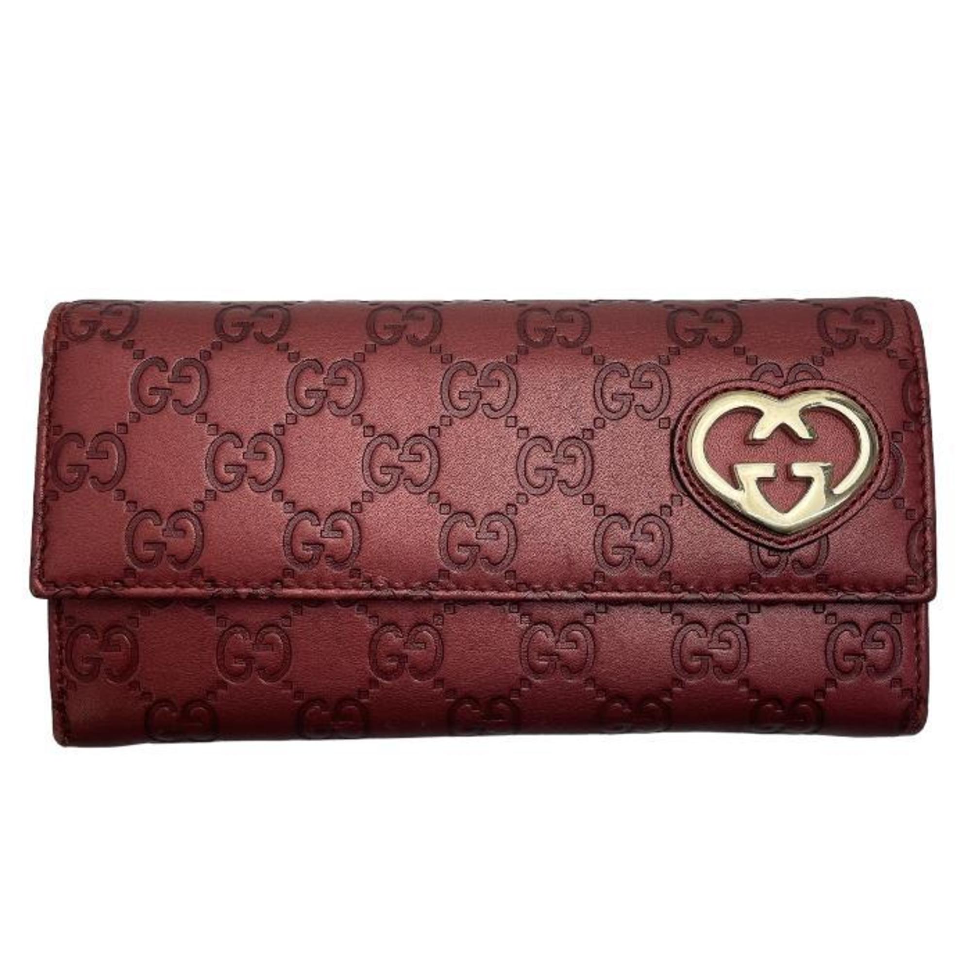 Gucci bifold long wallet sima red 2518613661