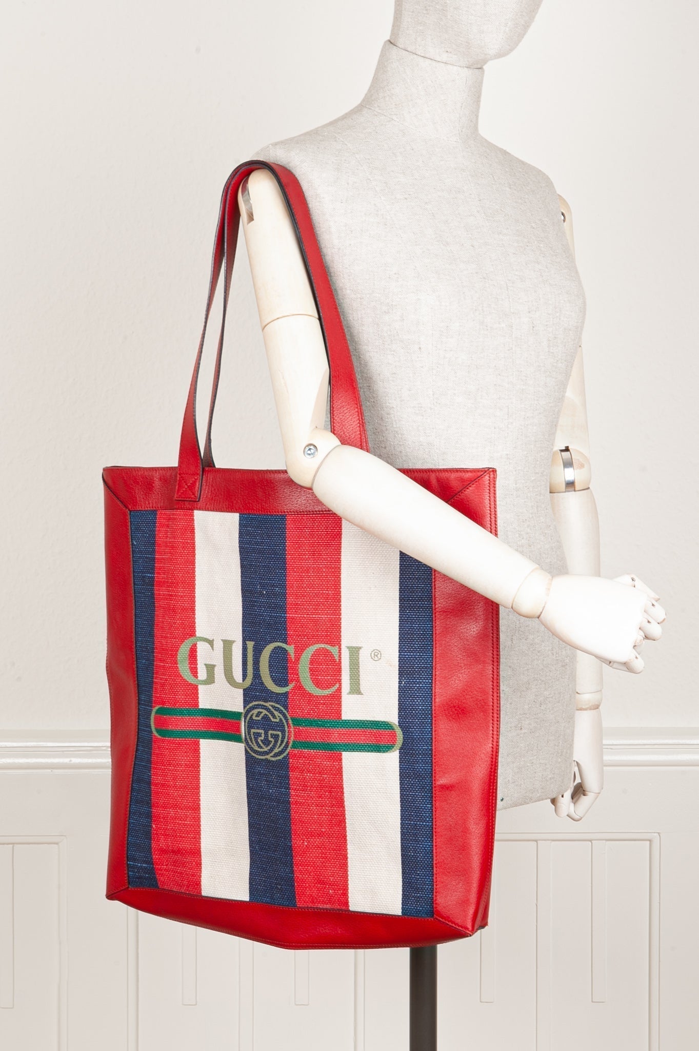 GUCCI Sylvie Stripe Tote