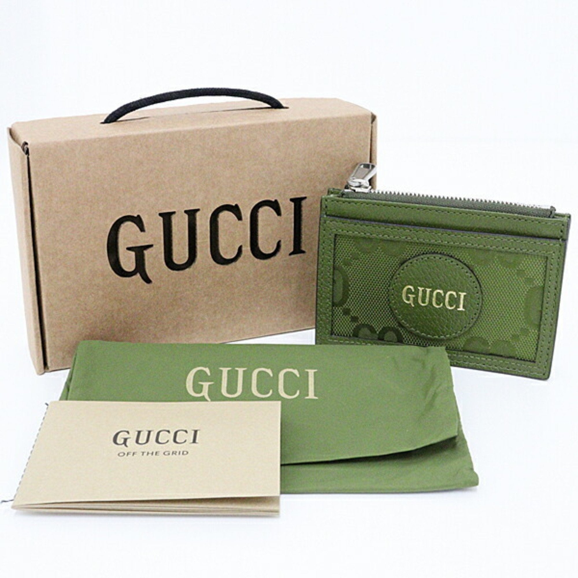 Gucci Card Case 635583 Forest Green GG Nylon