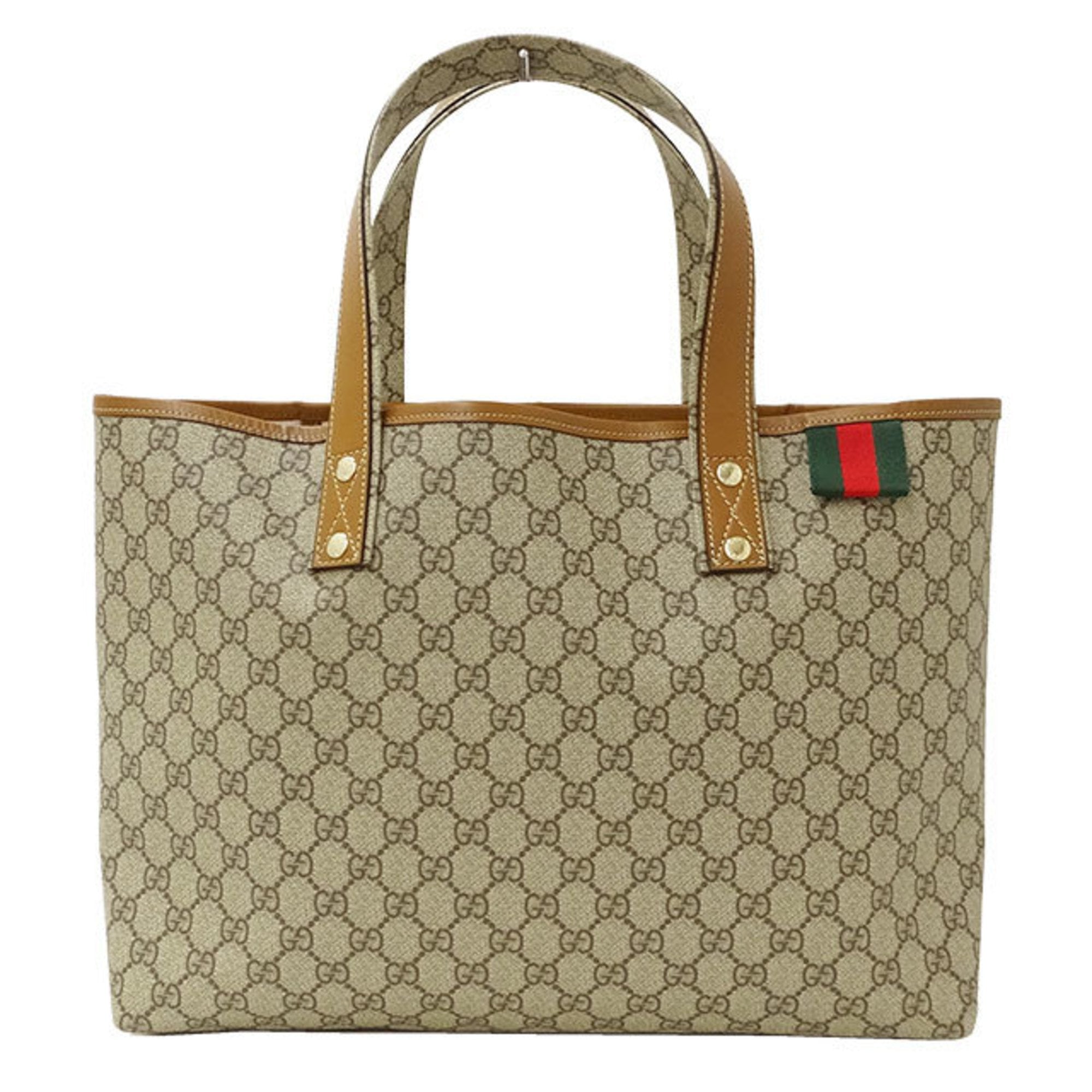Gucci Bag Ladies Tote GG Plus Sherry Greige 211134