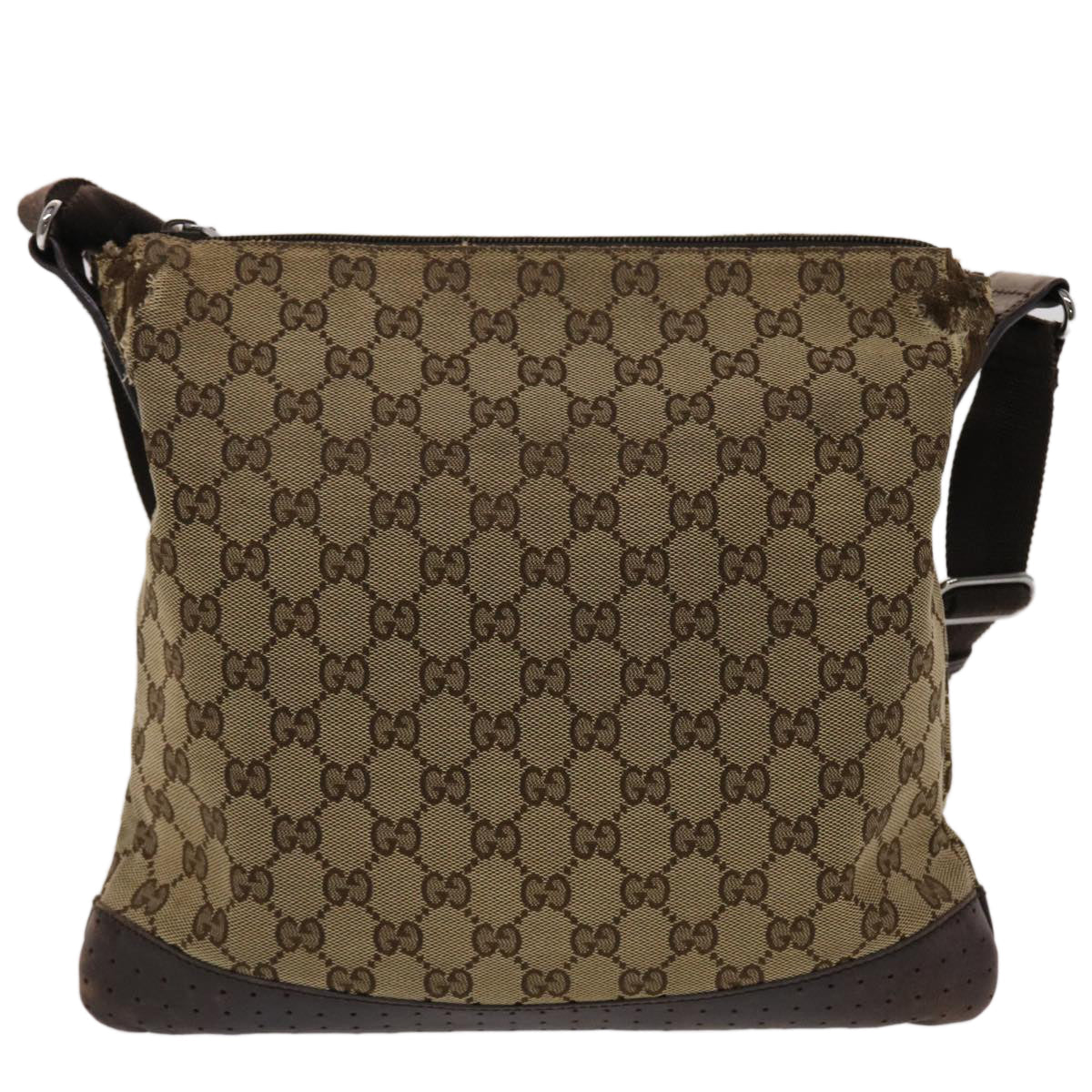 GUCCI GG Canvas Shoulder Bag Beige 145857 47690