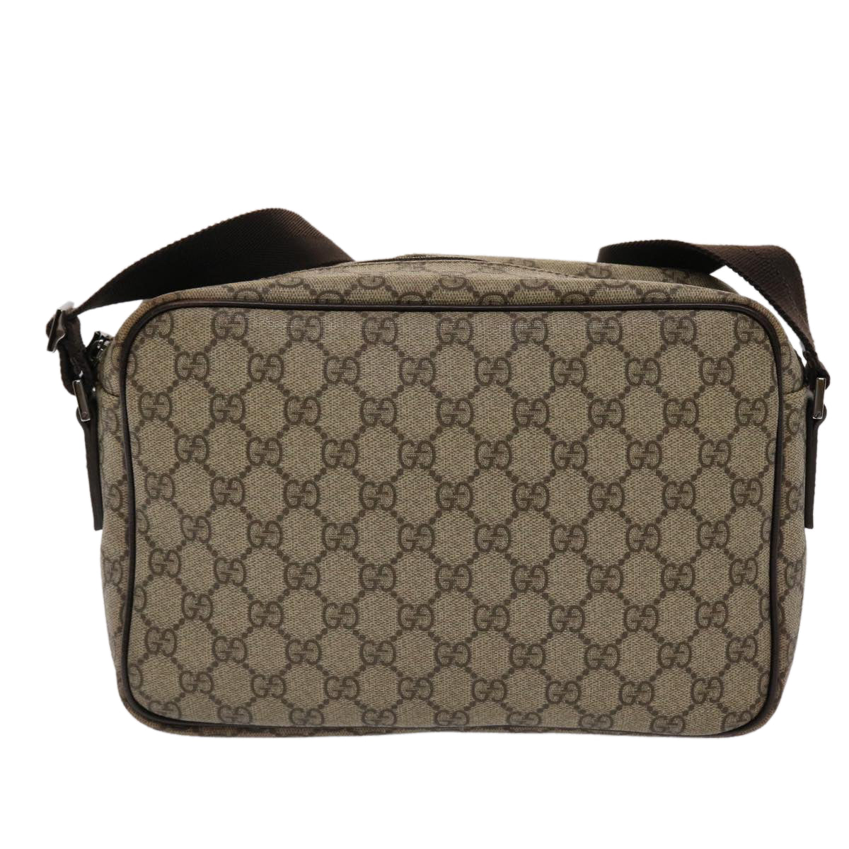 GUCCI GG Canvas Shoulder Bag PVC Leather Beige 114531 45947