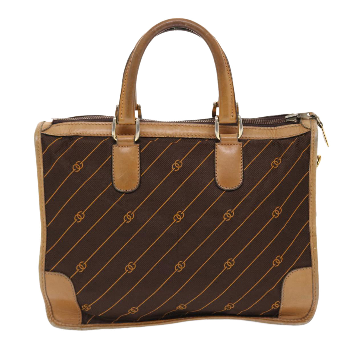 GUCCI Hand Bag Canvas Leather Brown bs7158