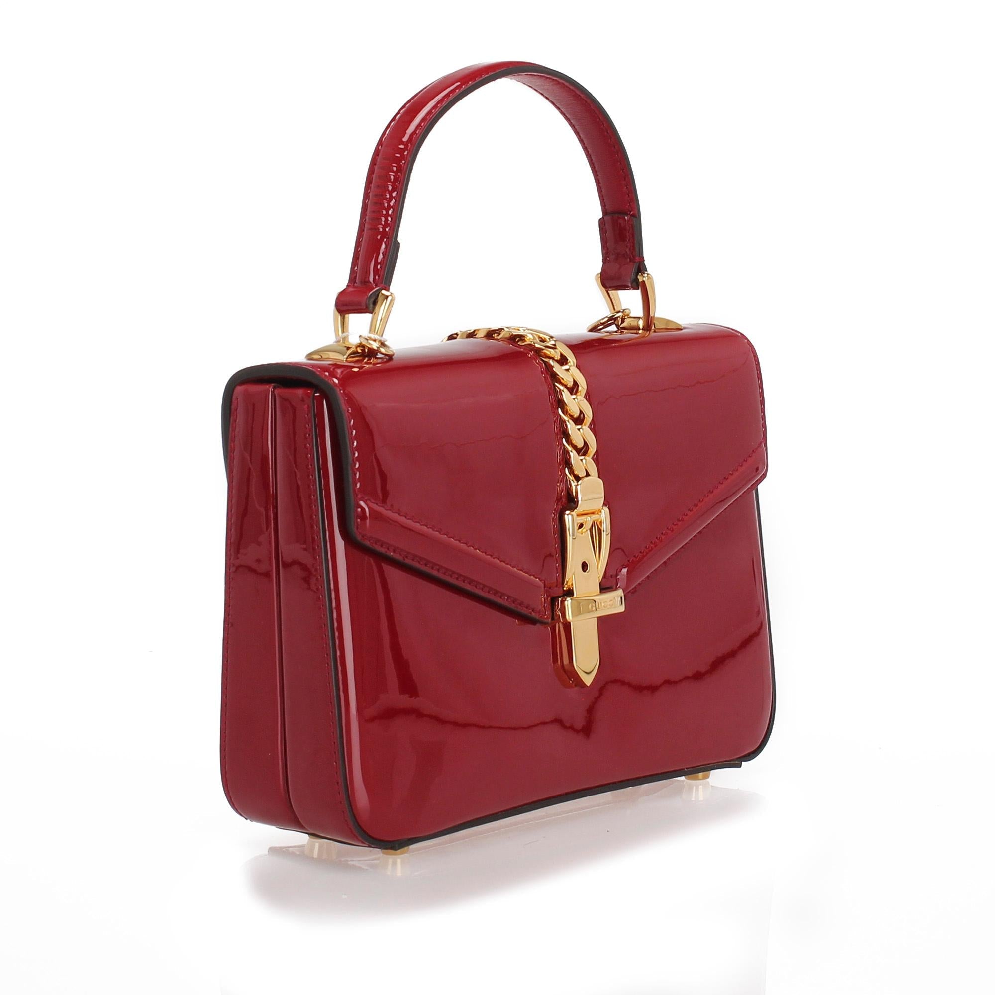 Gucci Sylvie 1969 Patent Leather Satchel SHG24887