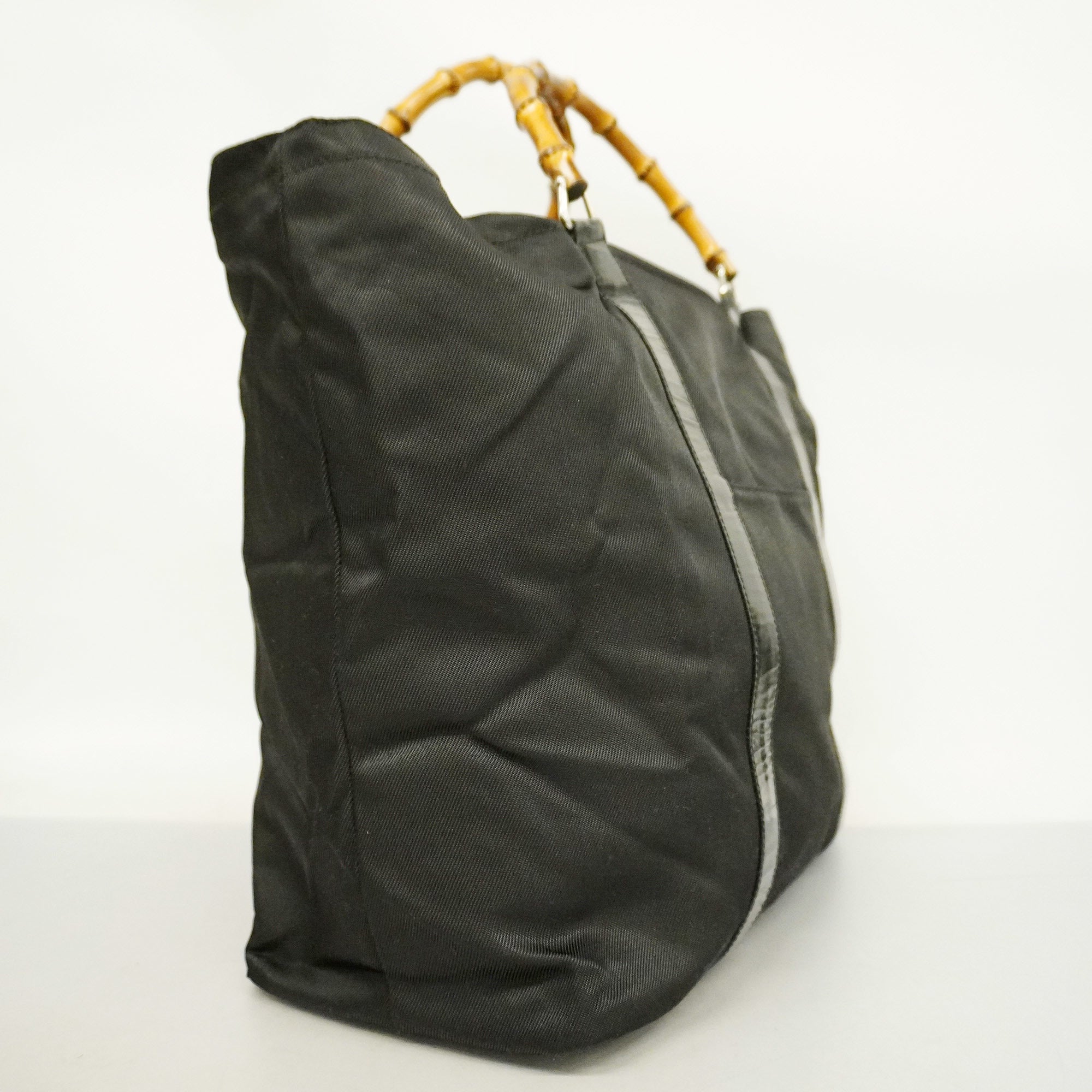 GUCCI Bamboo Boston Bag 002 3754 0412 Men,Women,Unisex Nylon Canvas Black