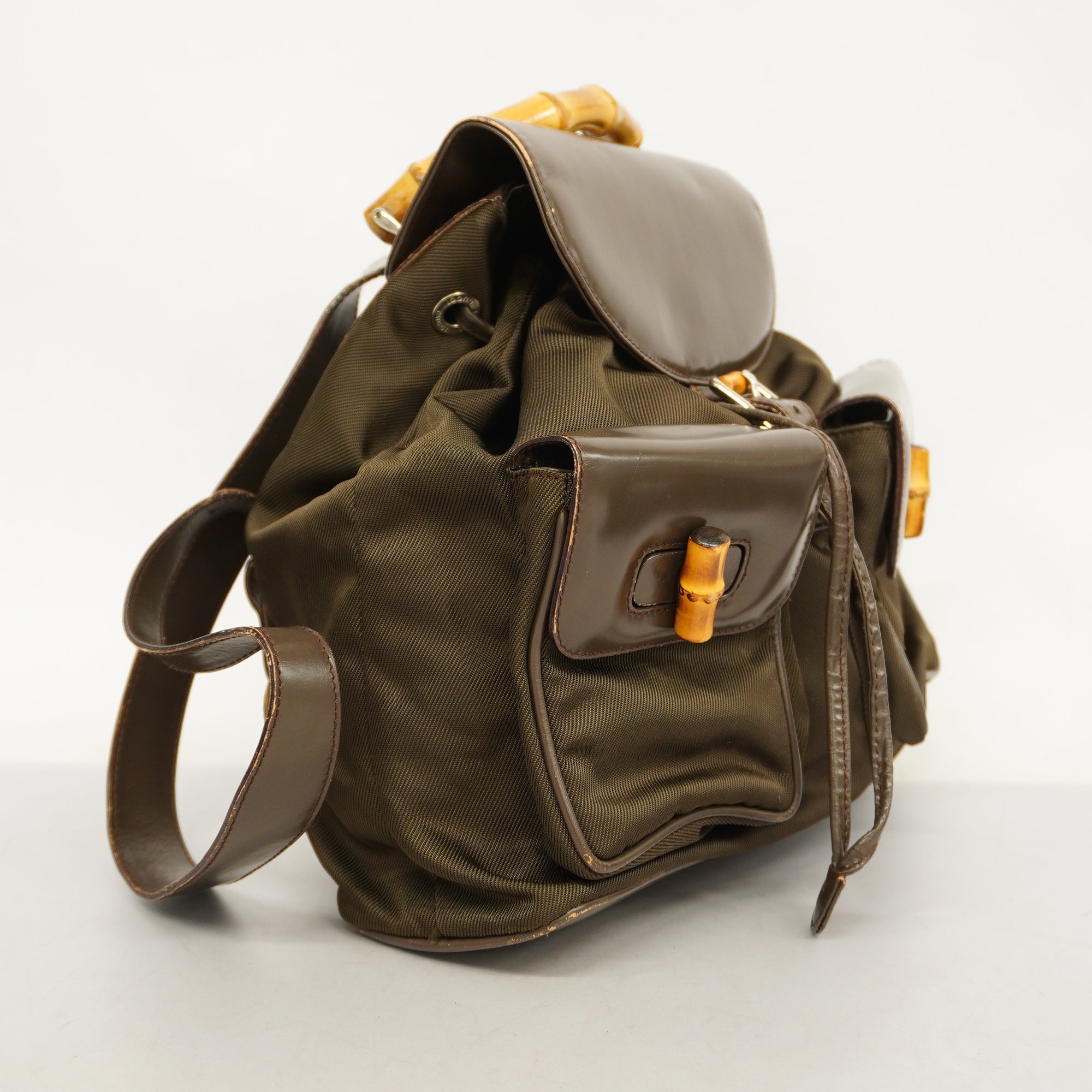 GUCCI Bamboo Rucksack 003 2058 0016 5 Women's Nylon Backpack Brown