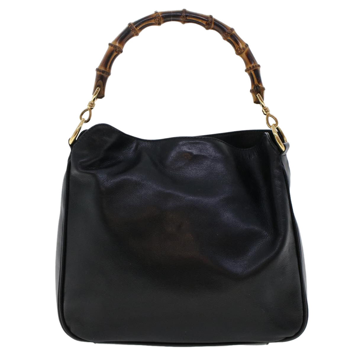 GUCCI Bamboo Shoulder Bag Leather Black 0011638 bs6460
