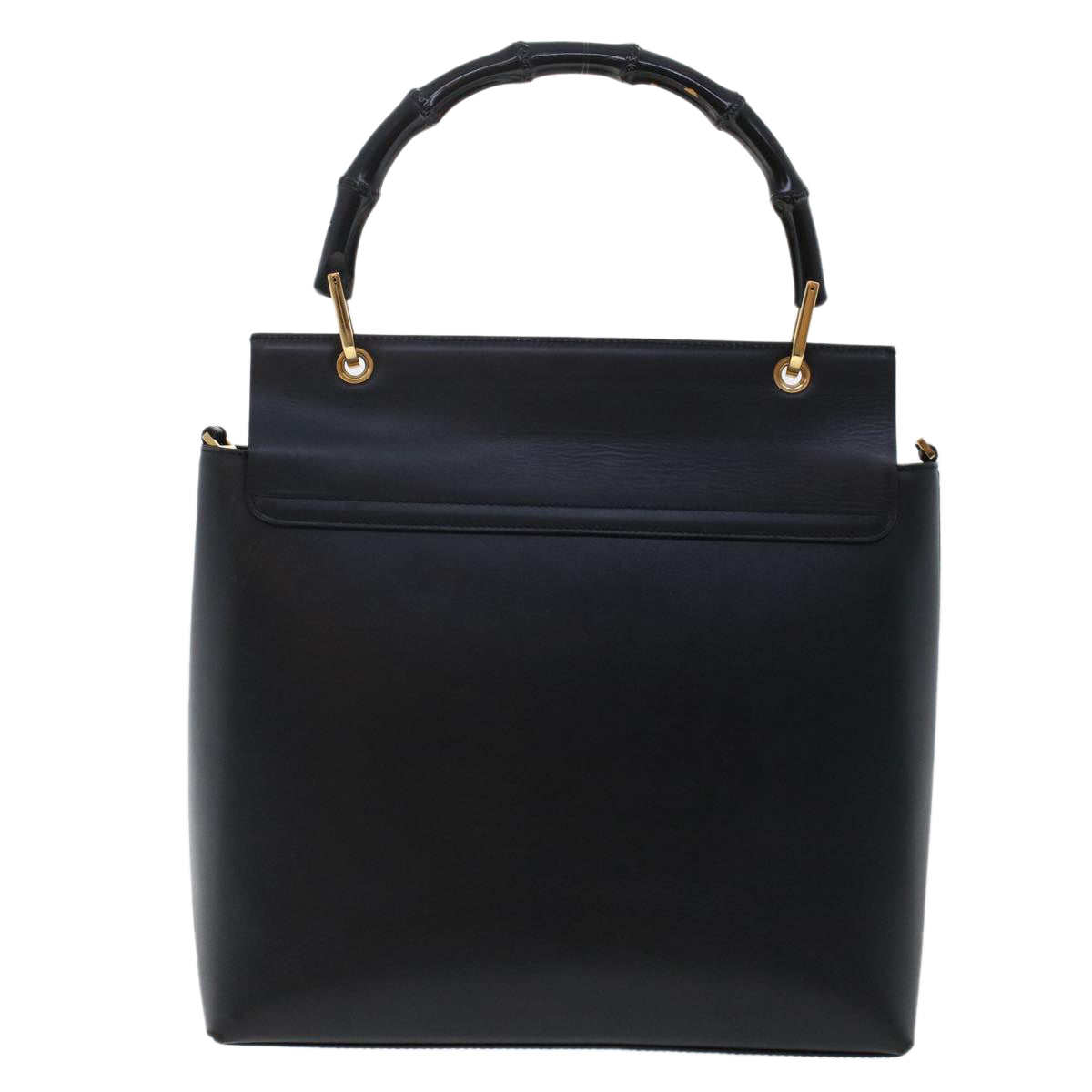 GUCCI Bamboo Shoulder Bag Leather Black ep1264