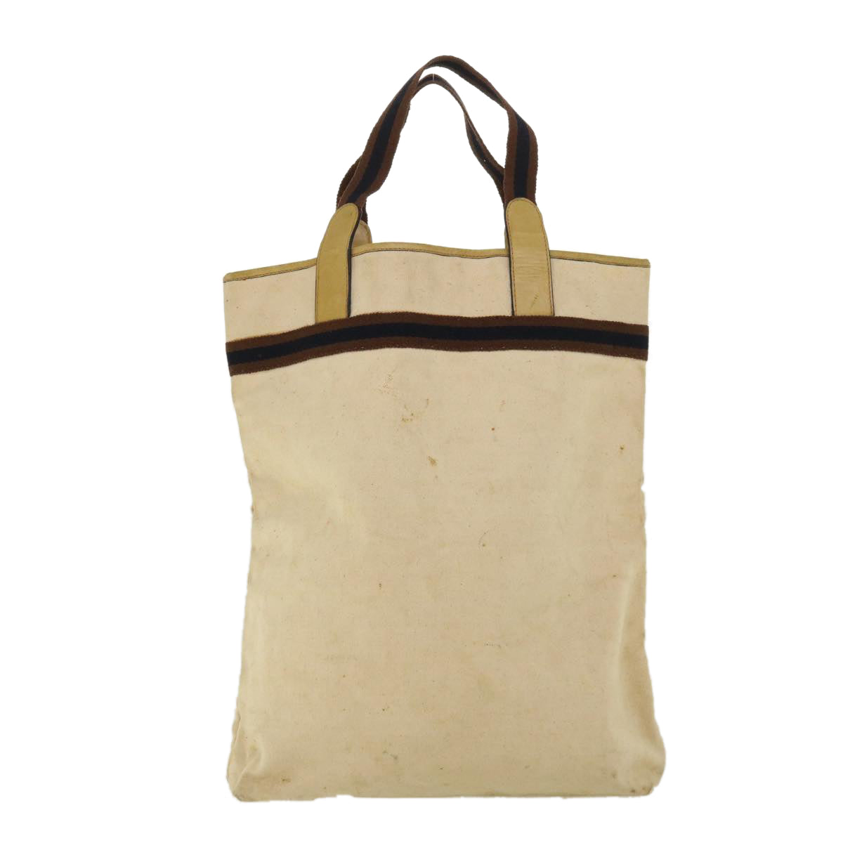 GUCCI Tote Bag Canvas Beige Brown Navy ti772