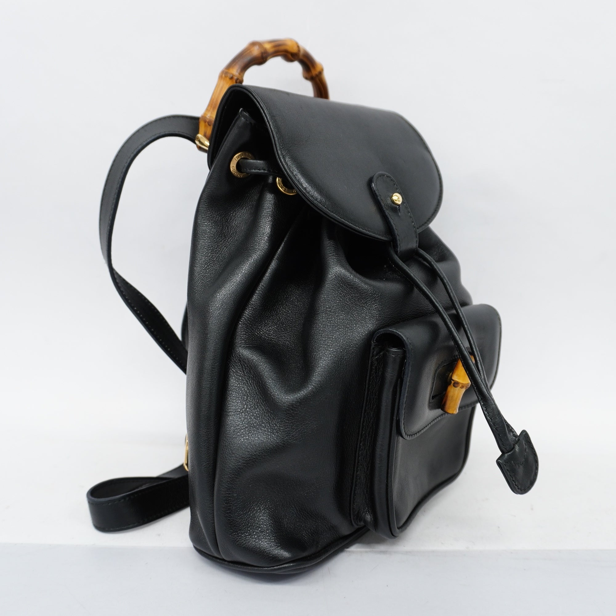GUCCI Bamboo Rucksack 003 2058 0030 Women's Leather Backpack Black